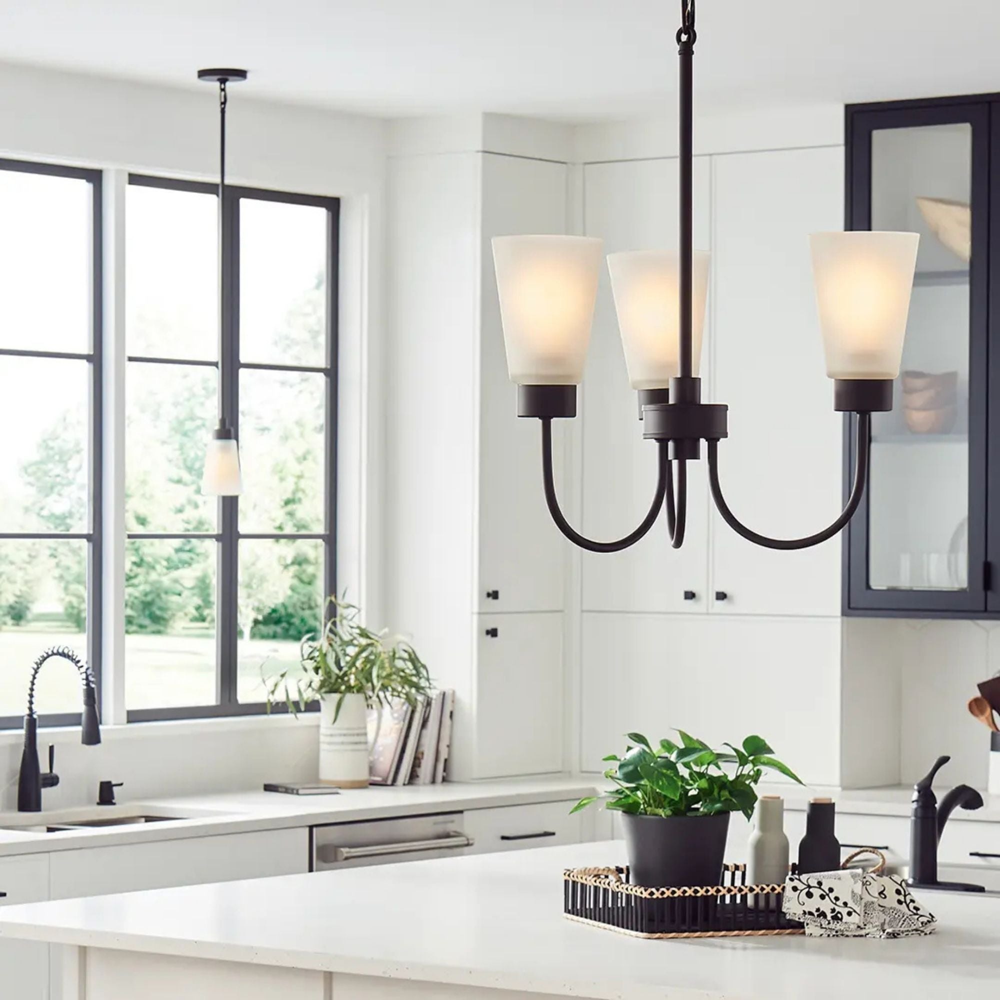 Erma 18" Chandelier, Olde Bronze Finish