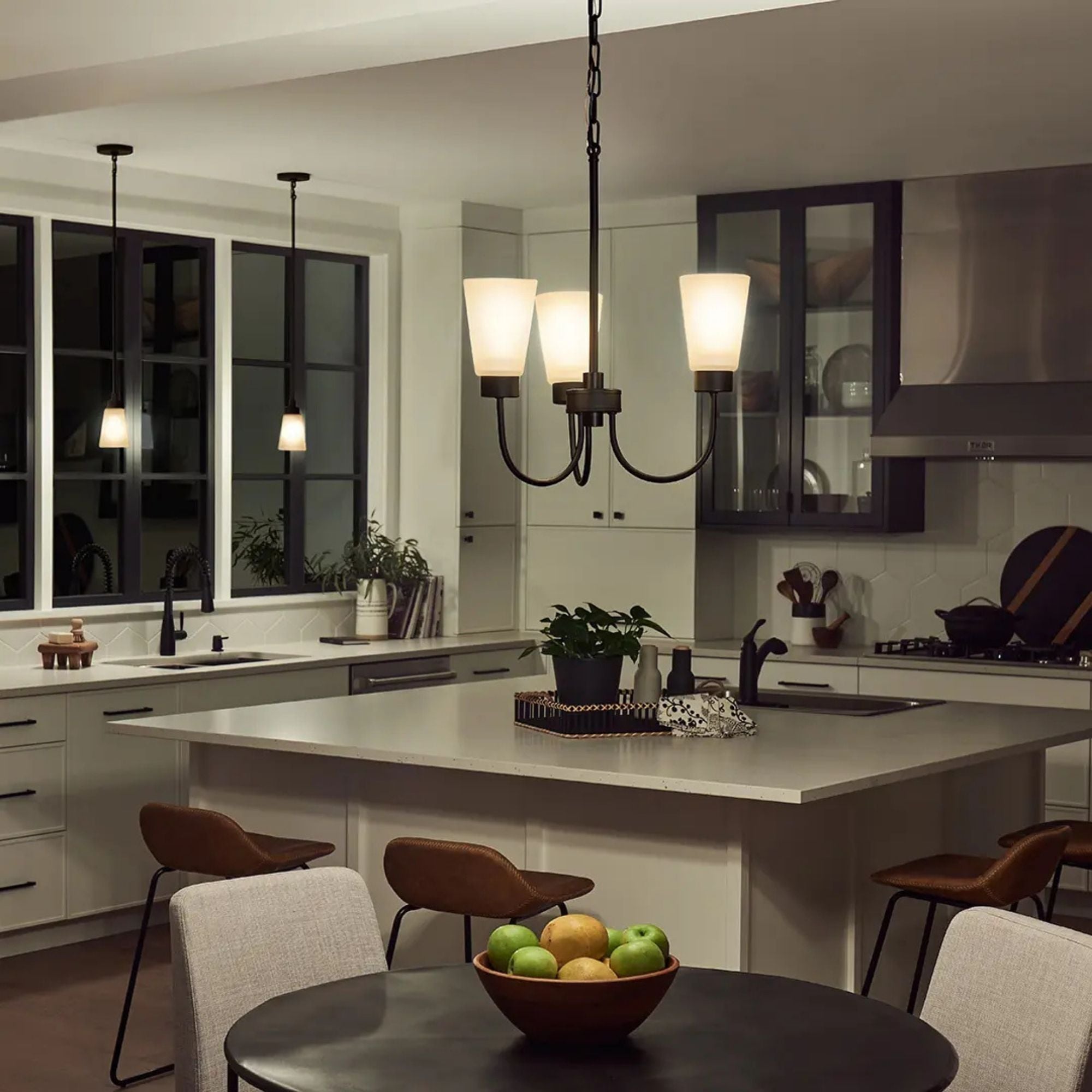 Erma 18" Chandelier, Olde Bronze Finish