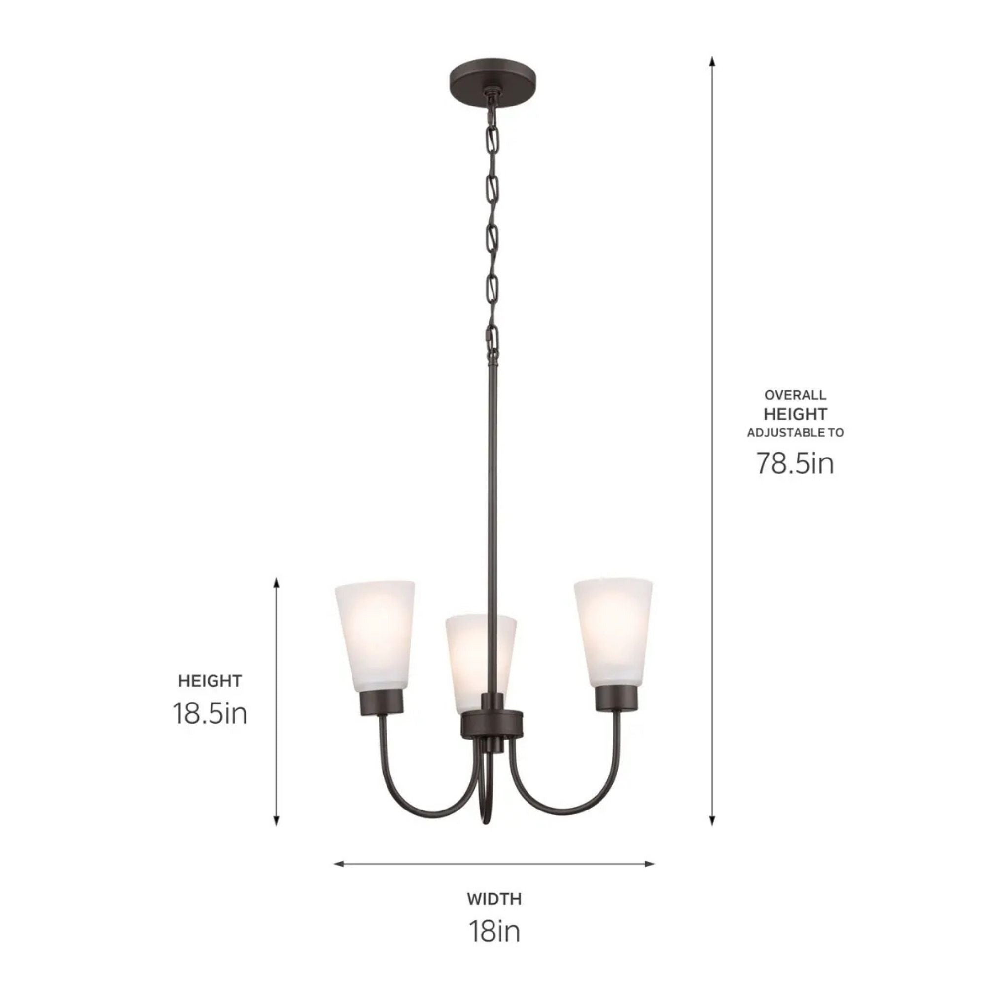 Erma 18" Chandelier, Olde Bronze Finish