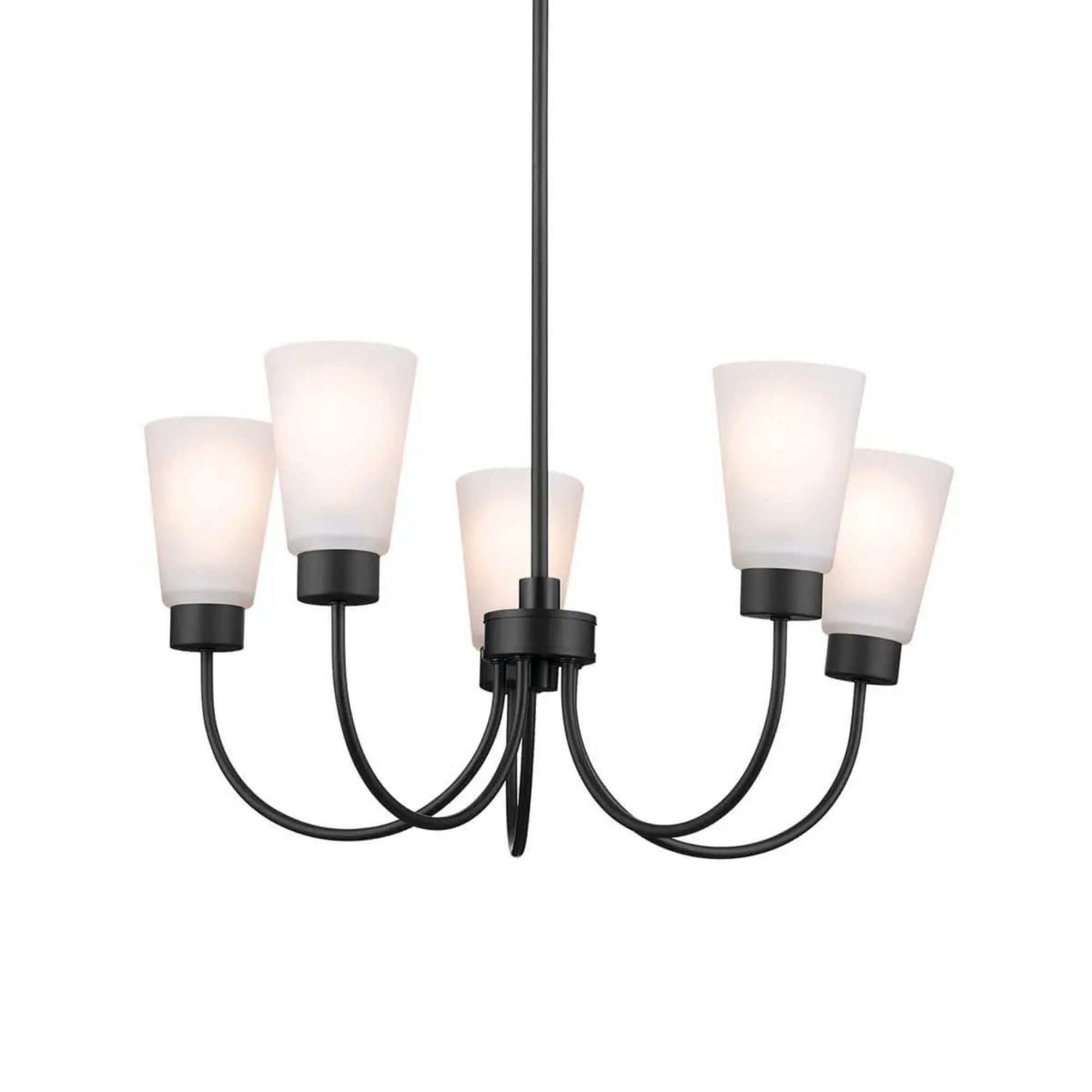 Erma 24" Chandelier, Black Finish