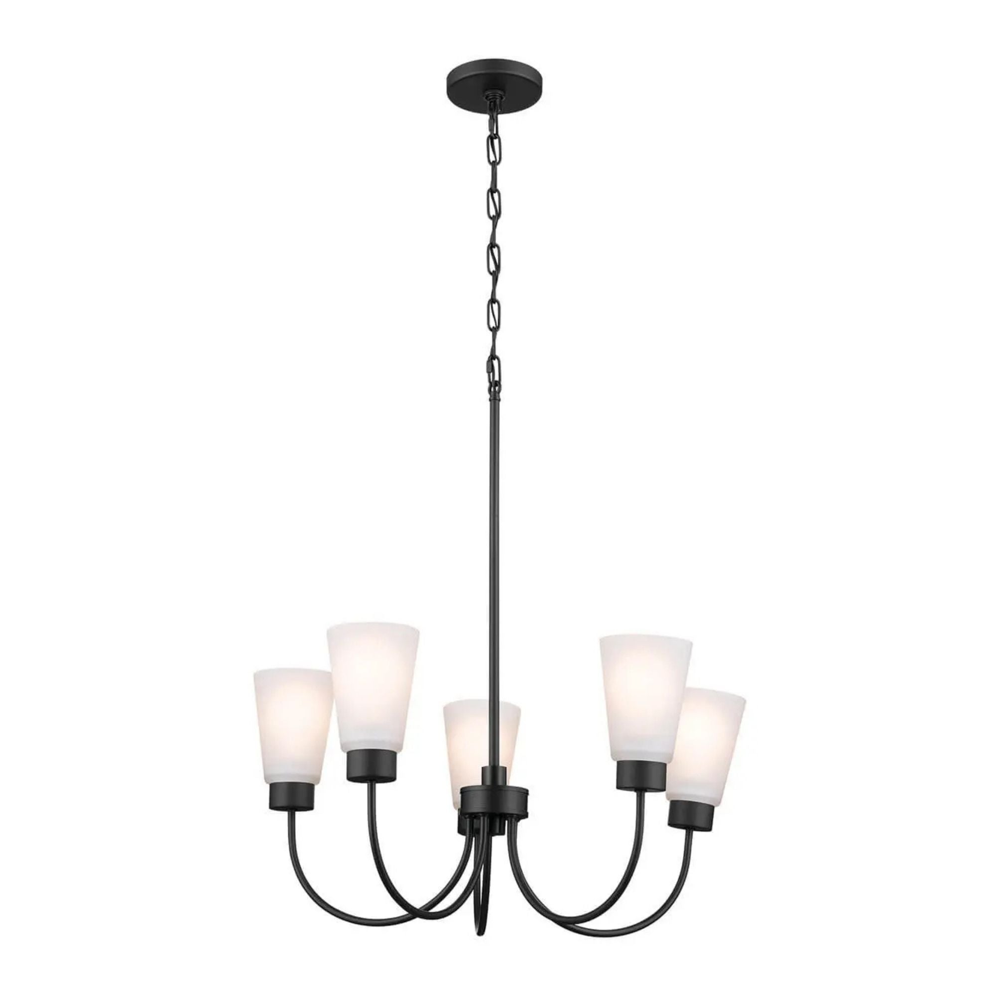 Erma 24" Chandelier, Black Finish