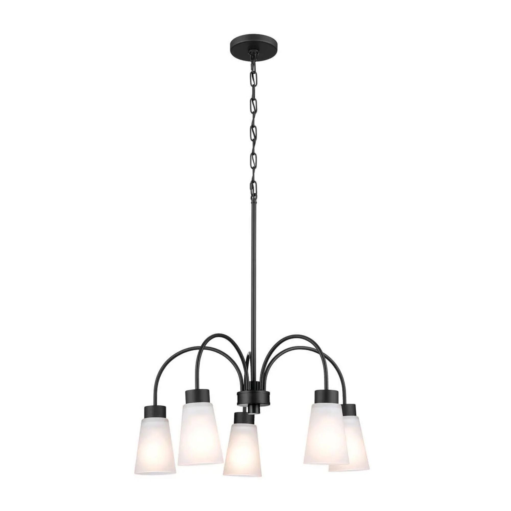 Erma 24" Chandelier, Black Finish