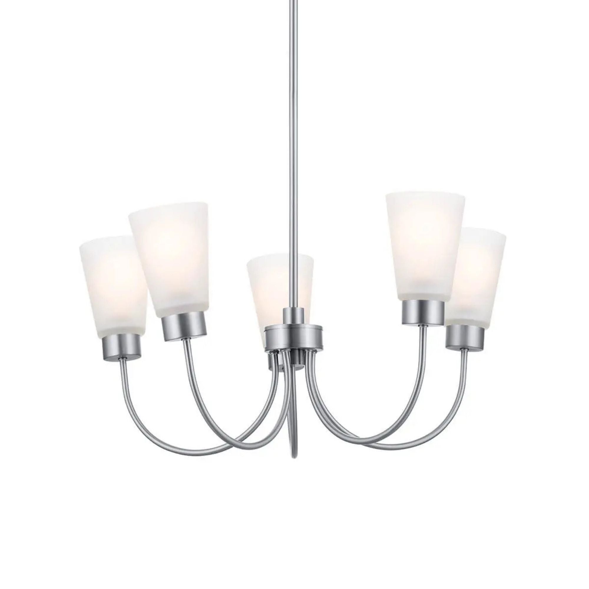 Erma 24" Chandelier, Brushed Nickel Finish