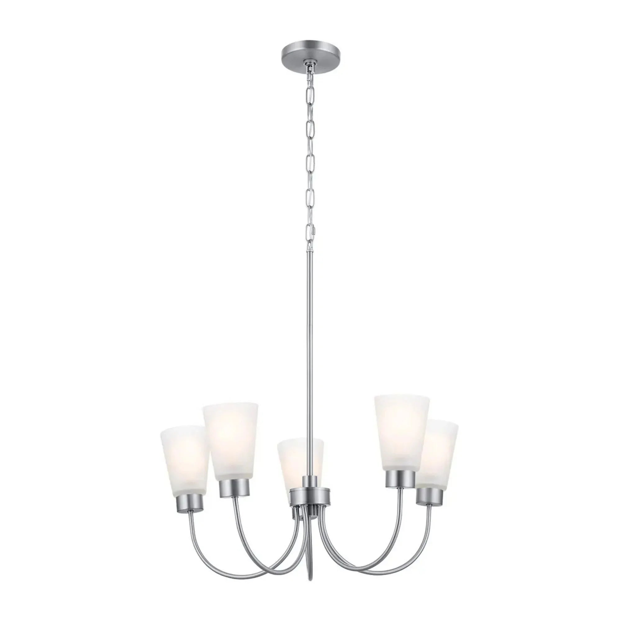 Erma 24" Chandelier, Brushed Nickel Finish