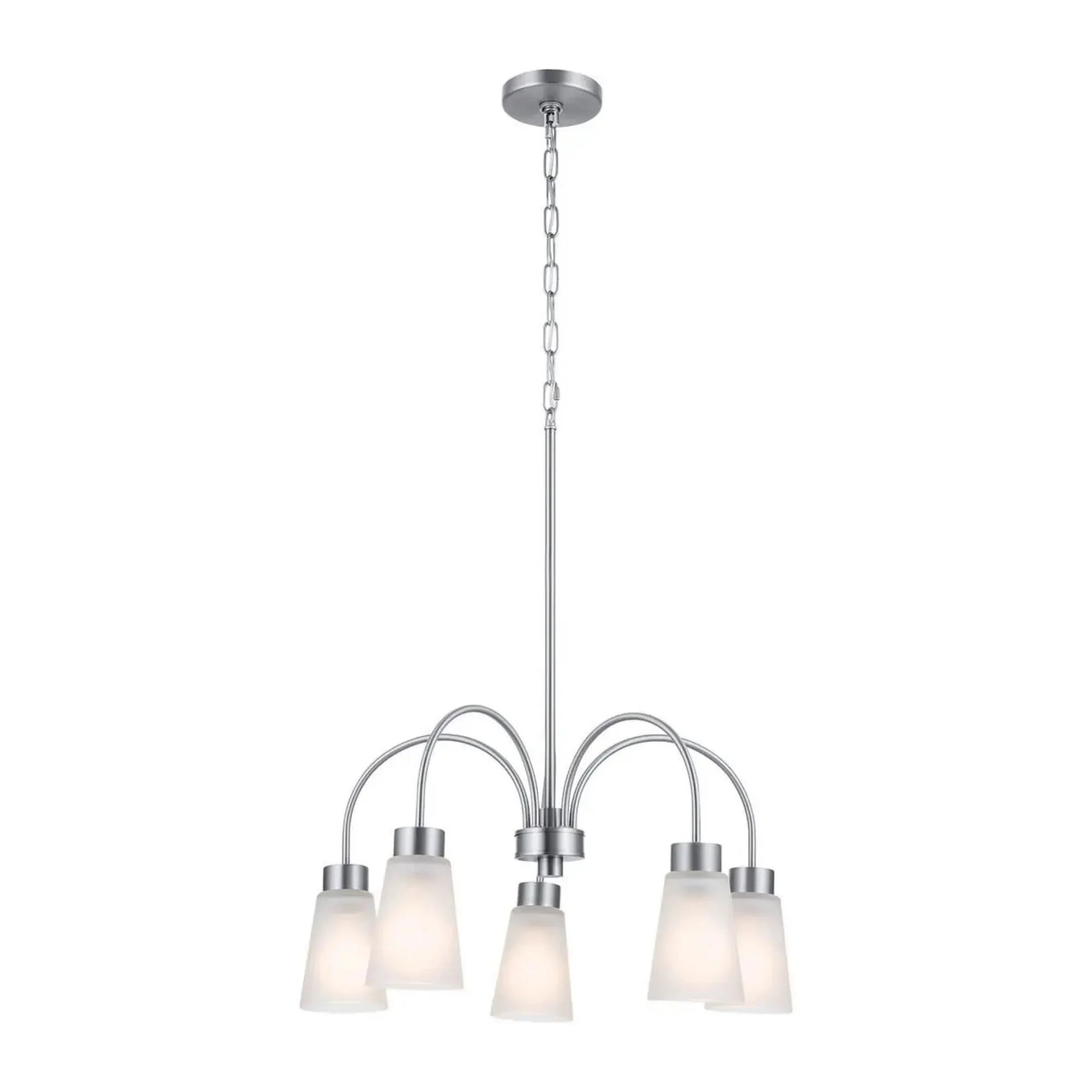 Erma 24" Chandelier, Brushed Nickel Finish
