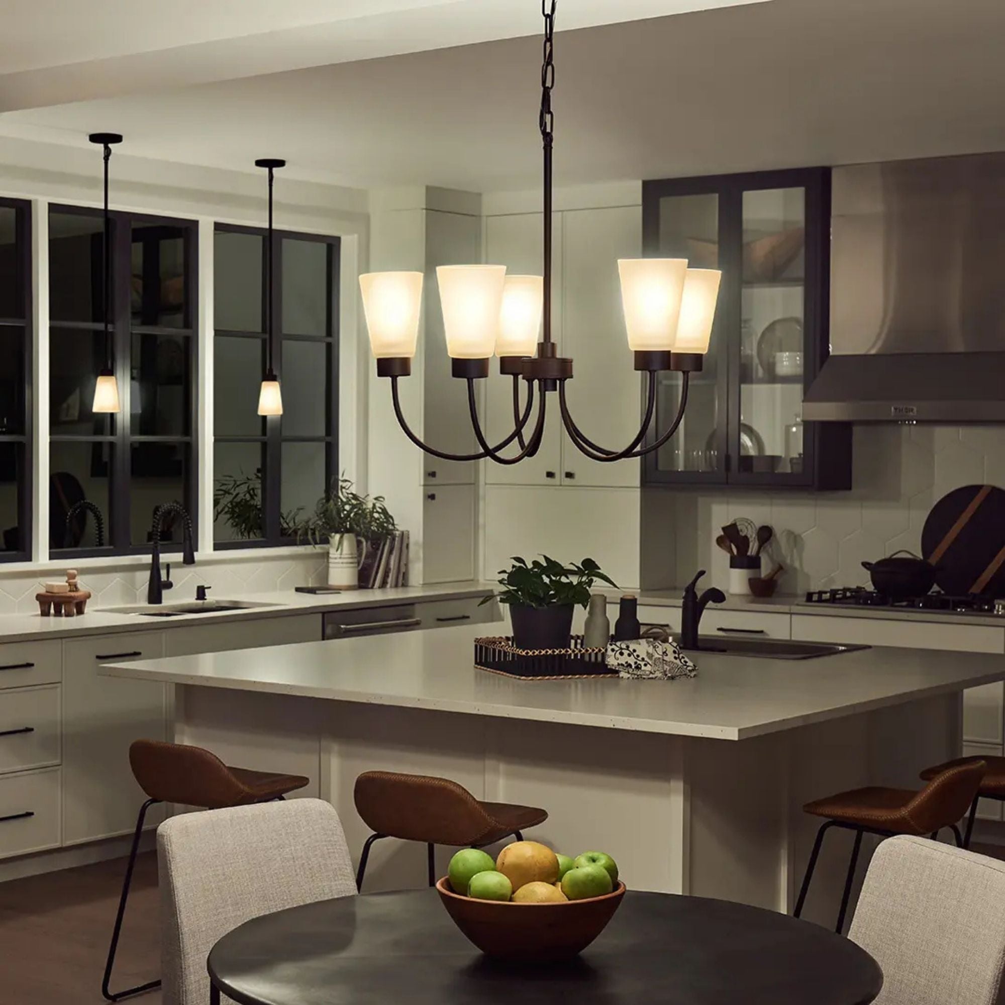 Erma 24" Chandelier, Olde Bronze Finish