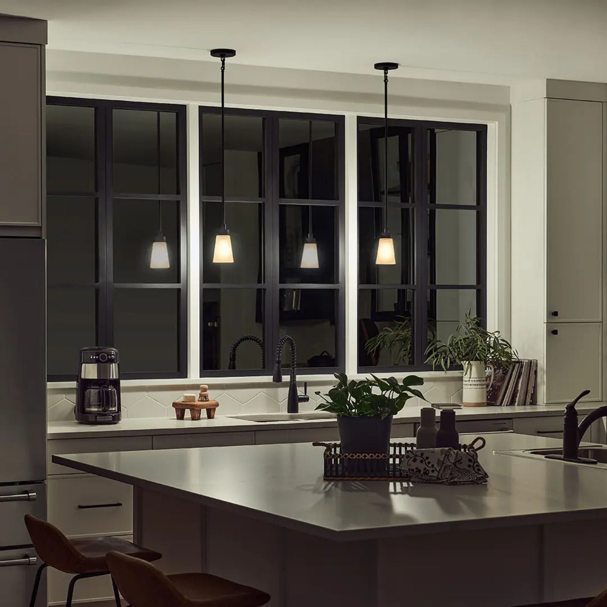 Erma 4" Mini Pendant, Black Finish
