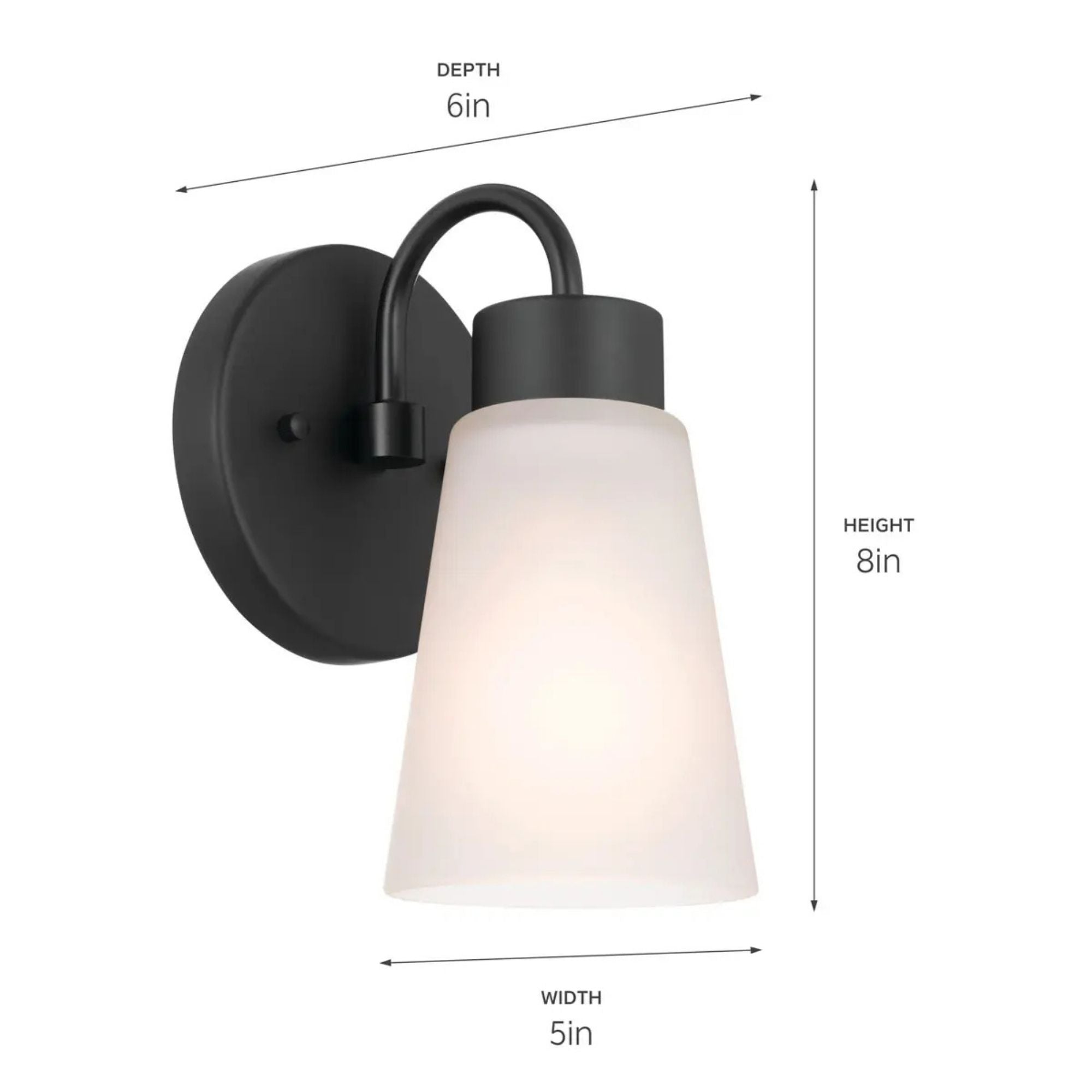 Erma 5" Wall Sconce, Black Finish