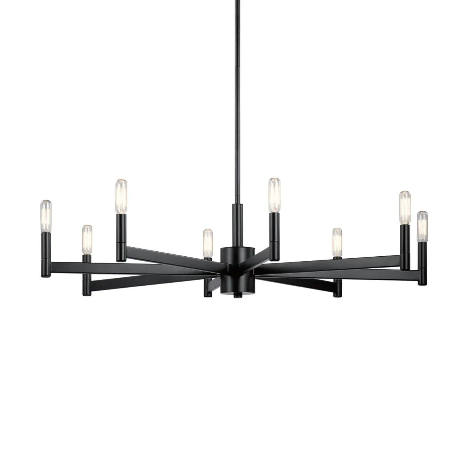 Erzo 36" 8-Light Chandelier, Black Finish