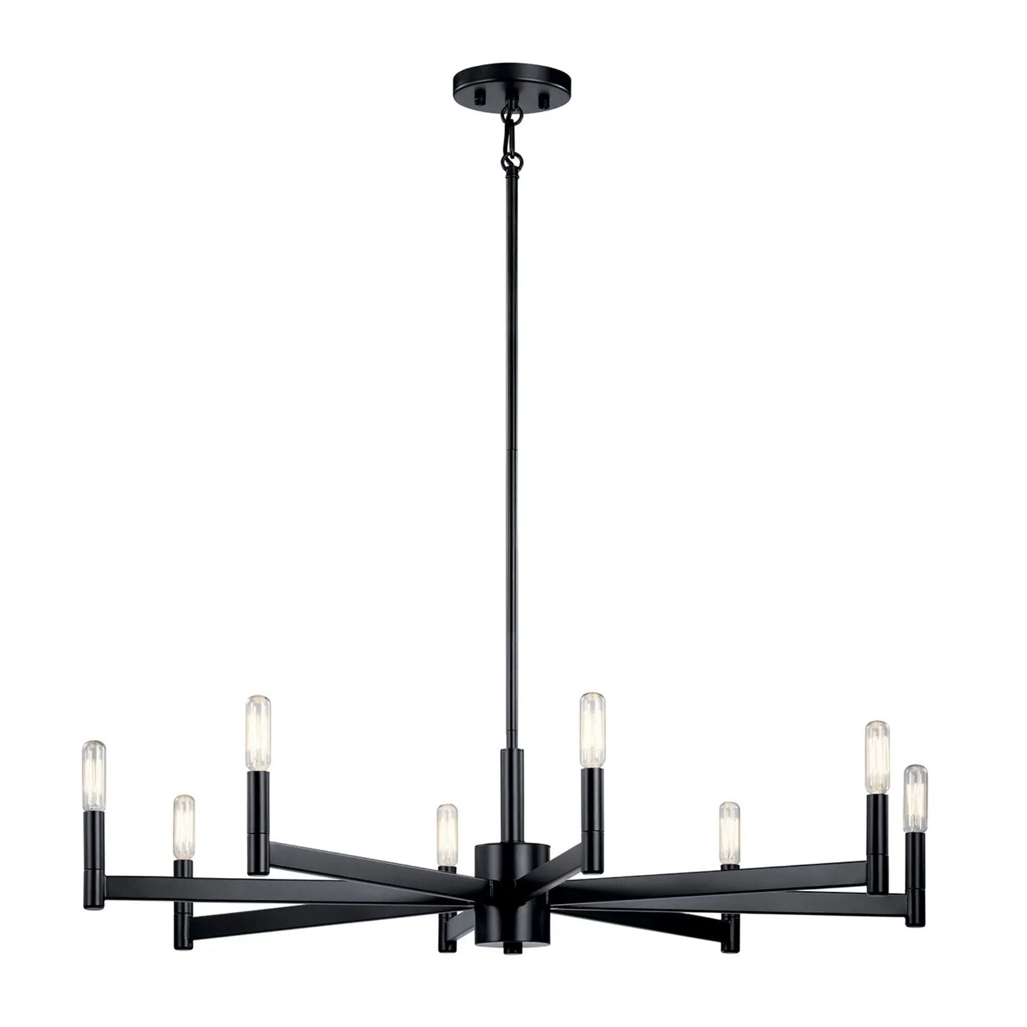 Erzo 36" 8-Light Chandelier, Black Finish
