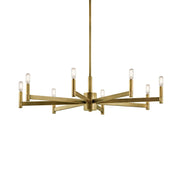 Erzo 36" 8-Light Chandelier, Natural Brass Finish