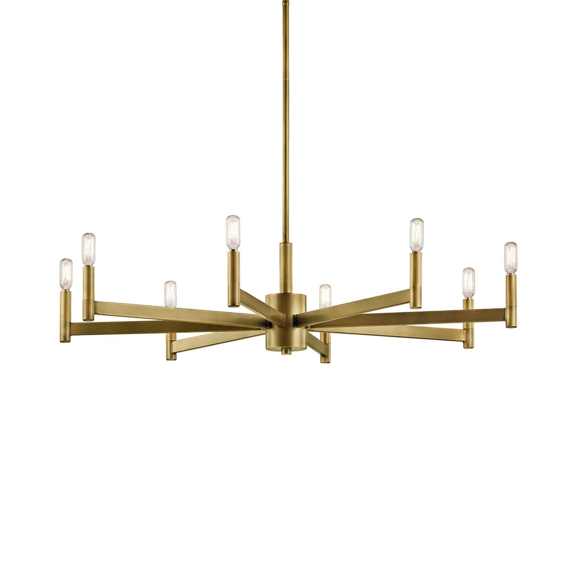 Erzo 36" 8-Light Chandelier, Natural Brass Finish