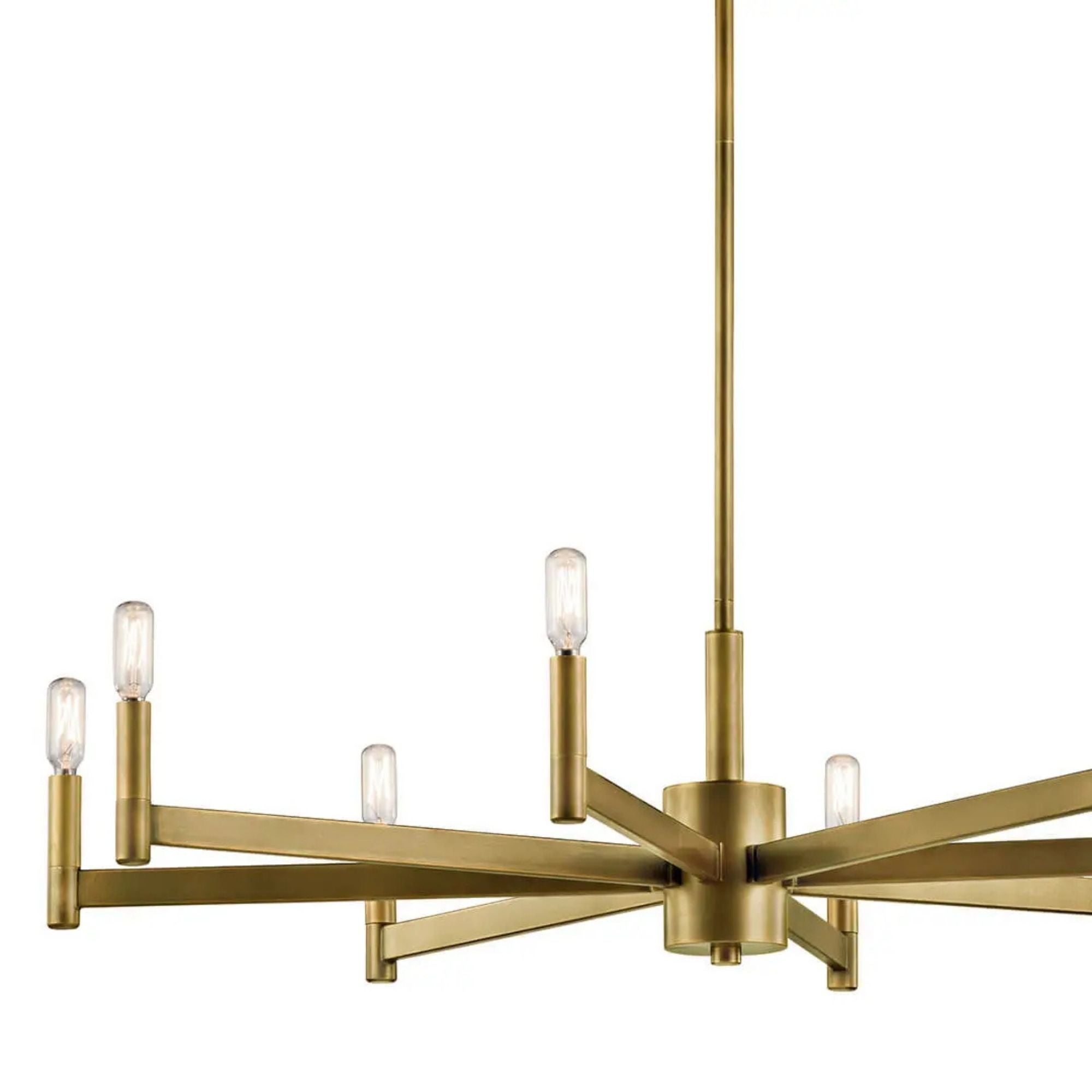 Erzo 36" 8-Light Chandelier, Natural Brass Finish