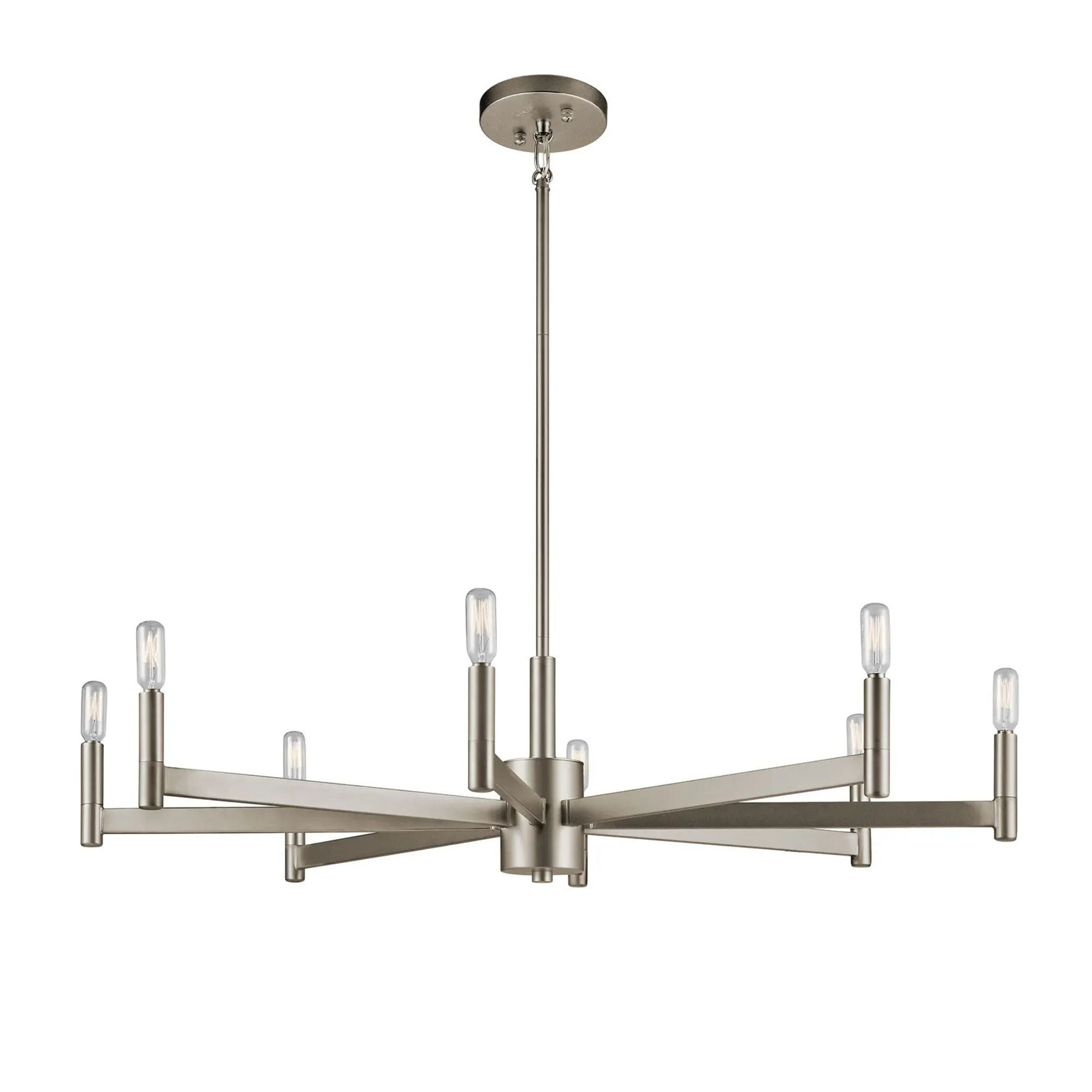Erzo 36" 8-Light Chandelier, Satin Nickel Finish