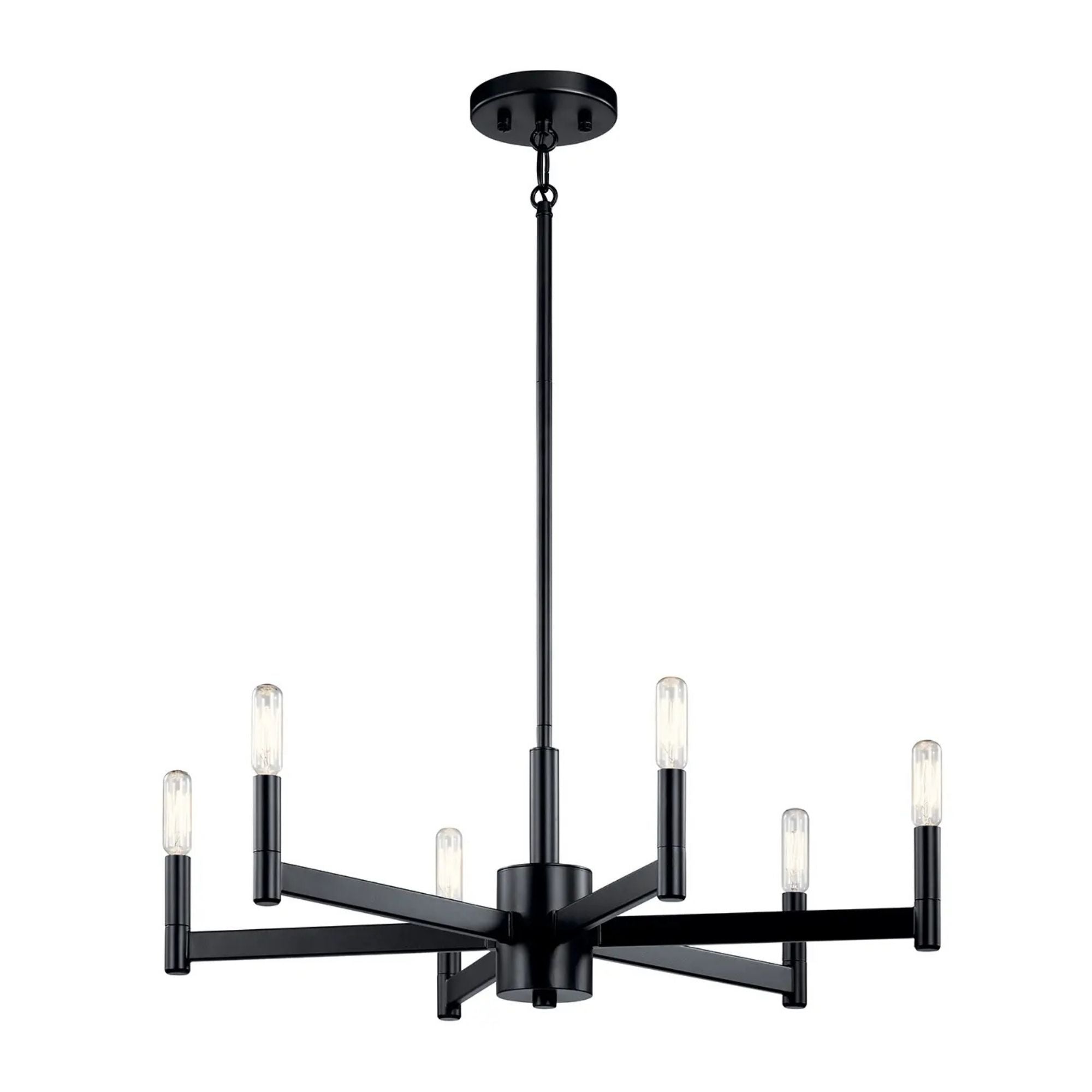 Erzo 26" 6-Light Chandelier, Black Finish