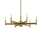 Erzo 26" 6-Light Chandelier, Natural Brass Finish