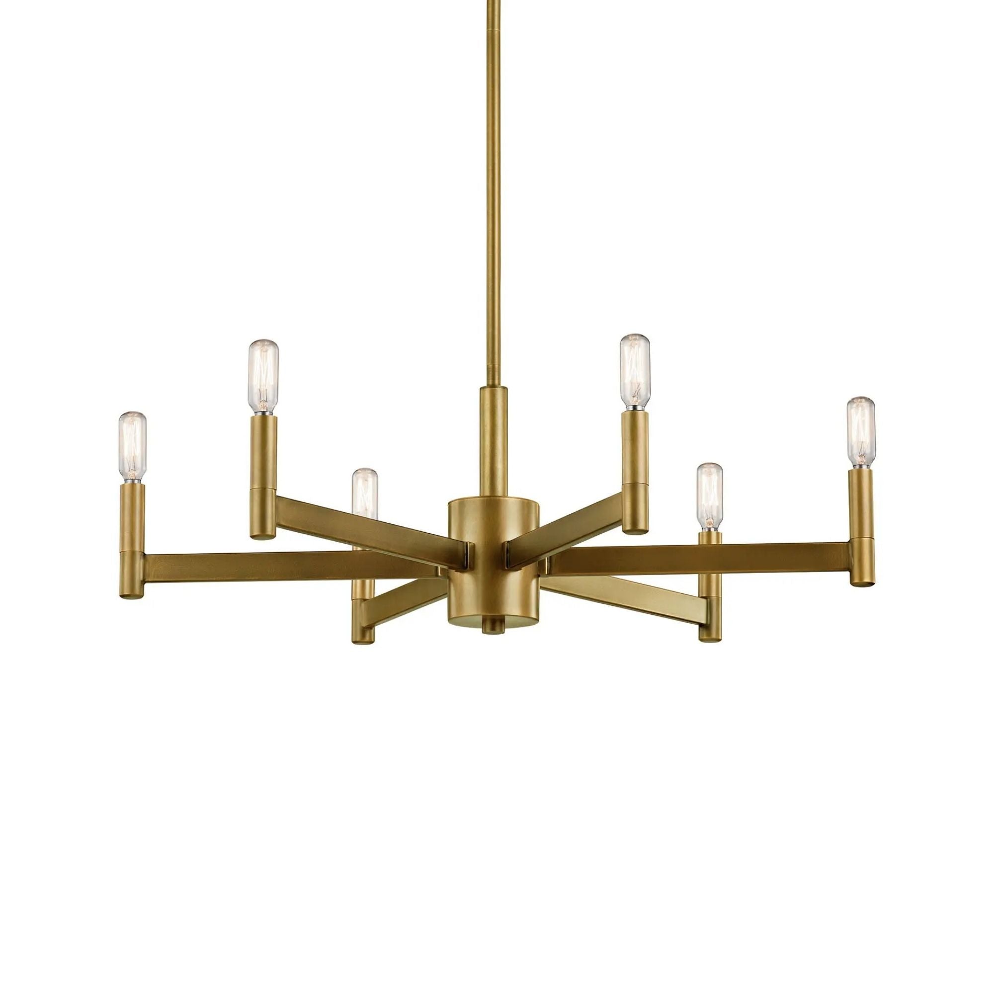 Erzo 26" 6-Light Chandelier, Natural Brass Finish