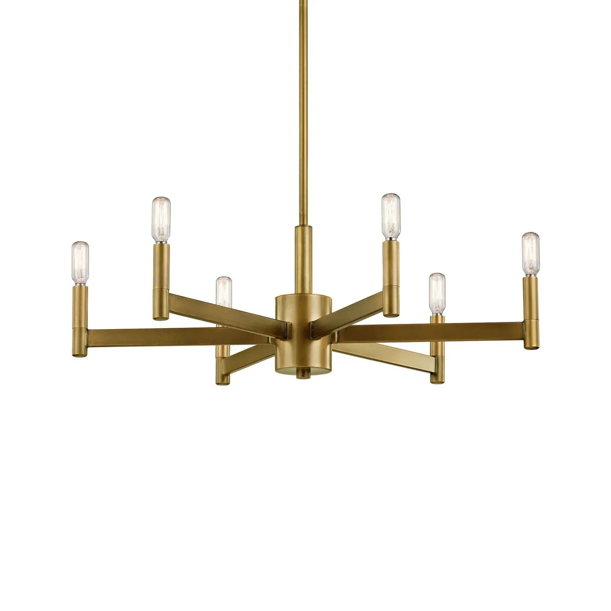 Erzo 26" 6-Light Chandelier, Natural Brass Finish