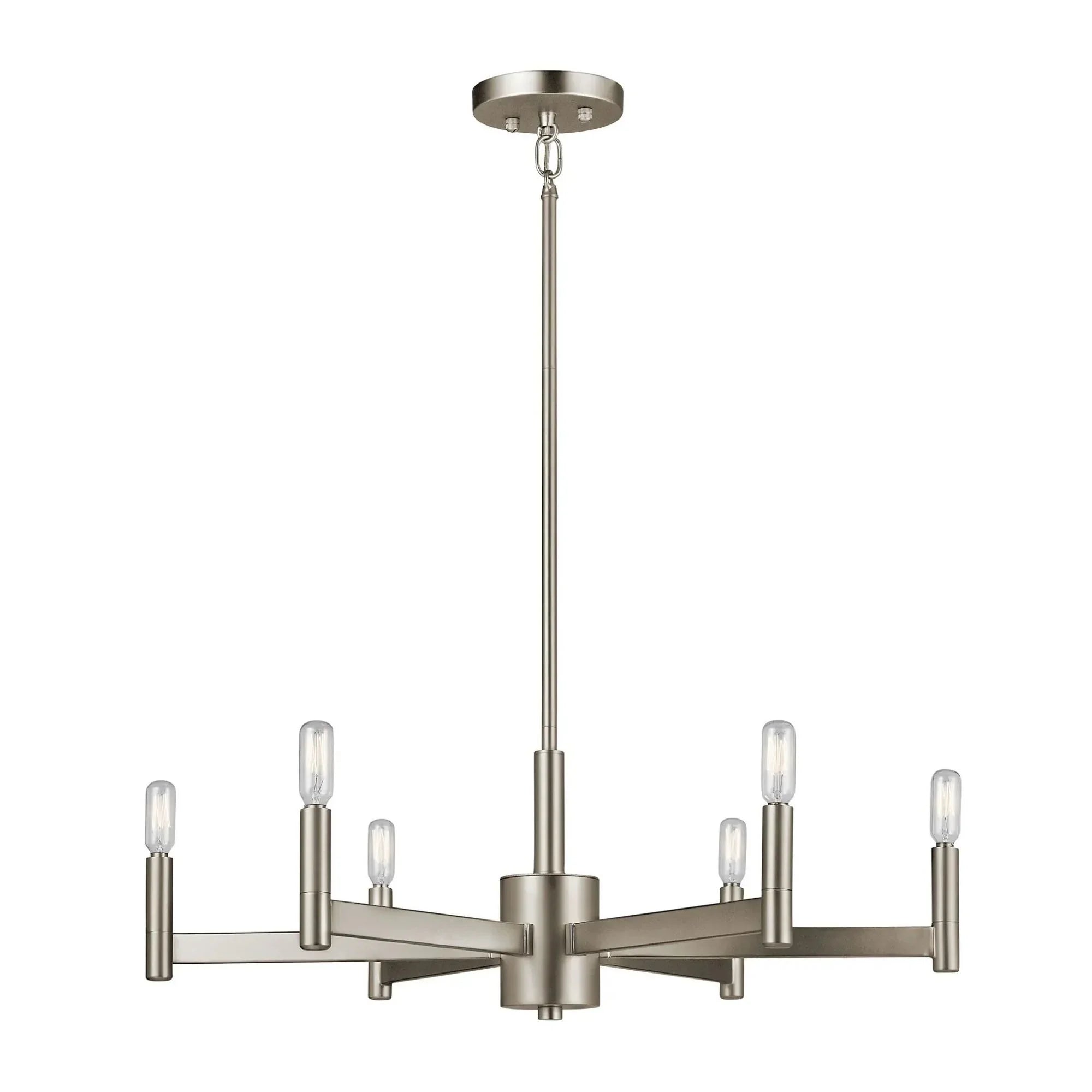 Erzo 26" 6-Light Chandelier, Satin Nickel Finish