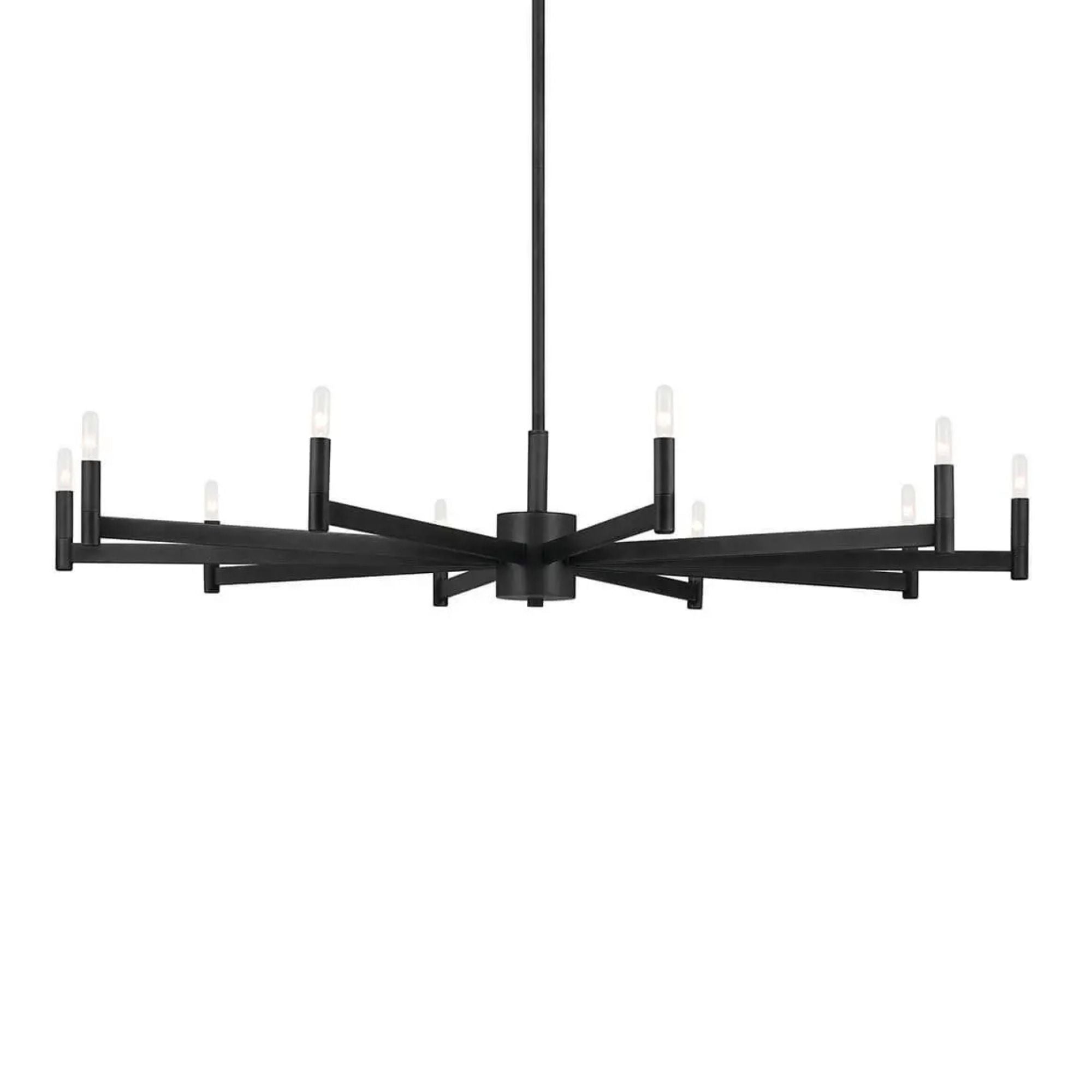 Erzo 48" 10-Light Chandelier, Black Finish