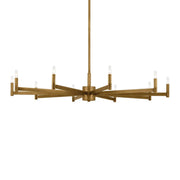 Erzo 48" 10-Light Chandelier, Natural Brass Finish