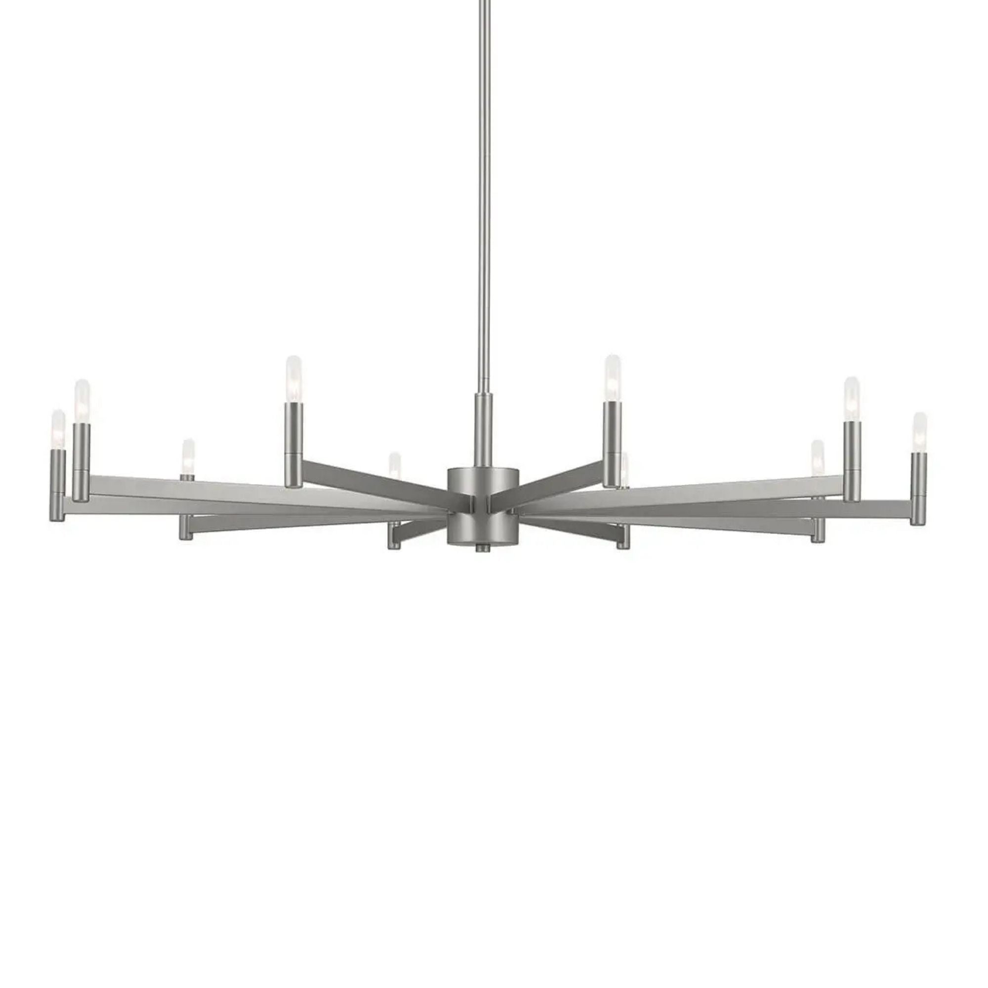 Erzo 48" 10-Light Chandelier, Satin Nickel Finish