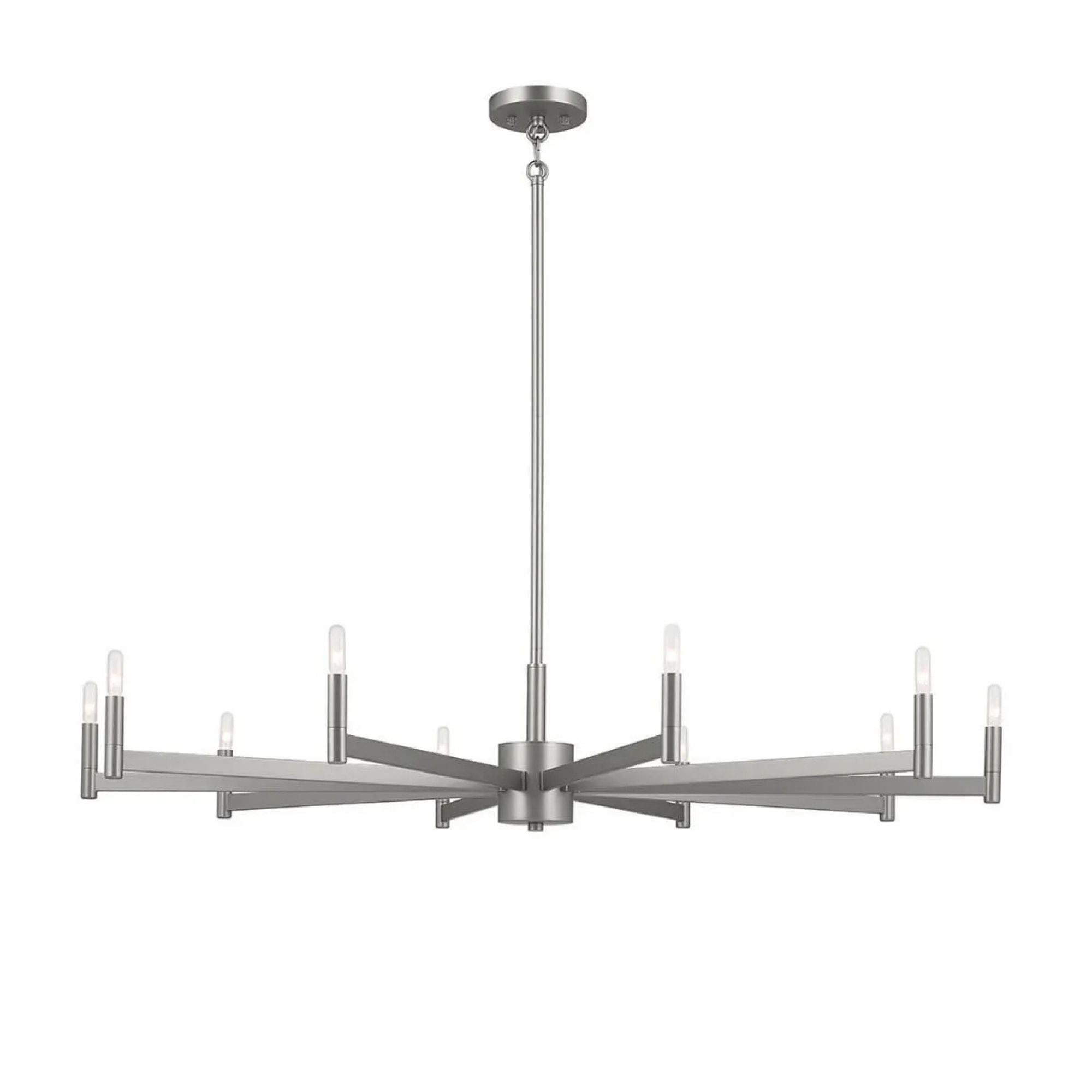 Erzo 48" 10-Light Chandelier, Satin Nickel Finish