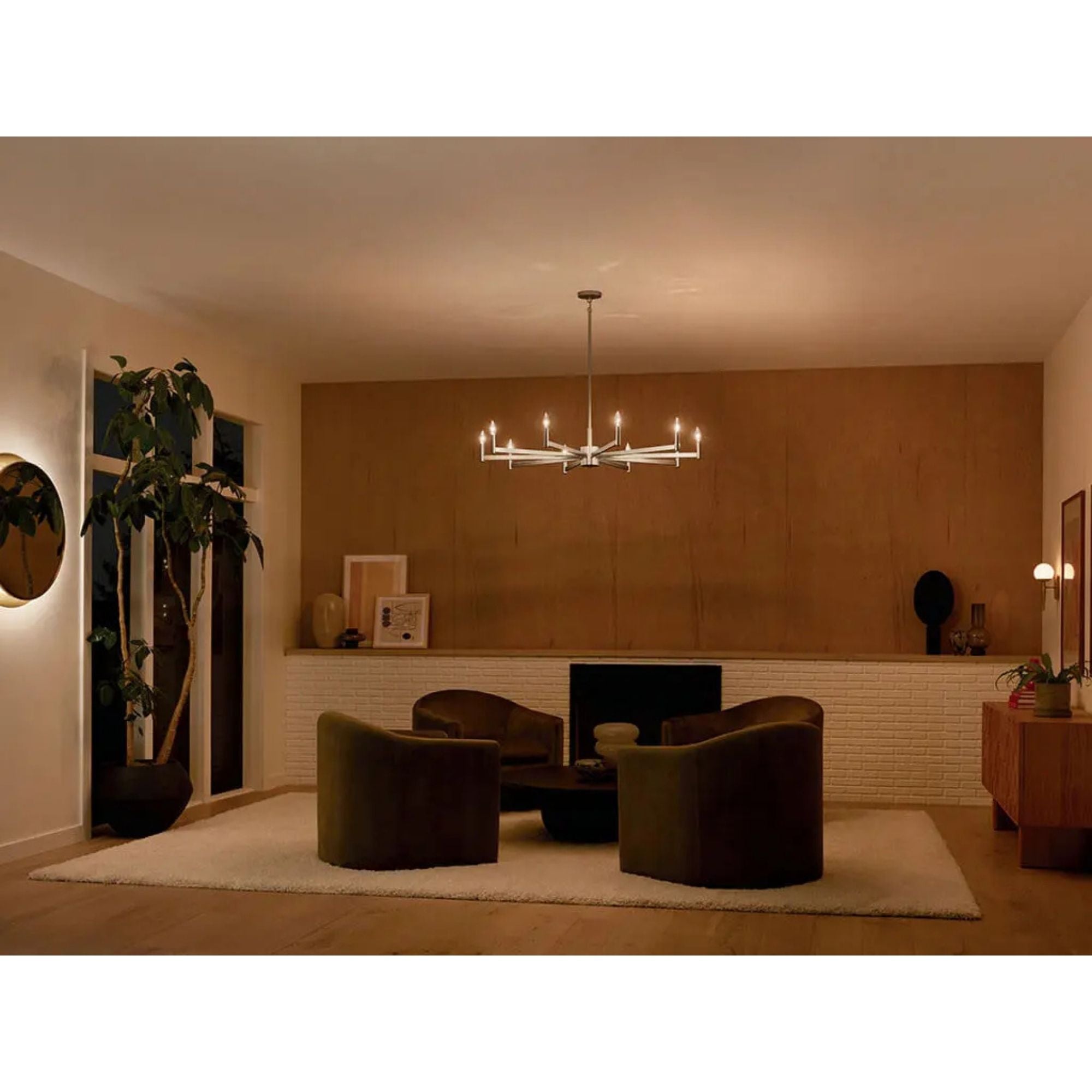Erzo 48" 10-Light Chandelier, Satin Nickel Finish