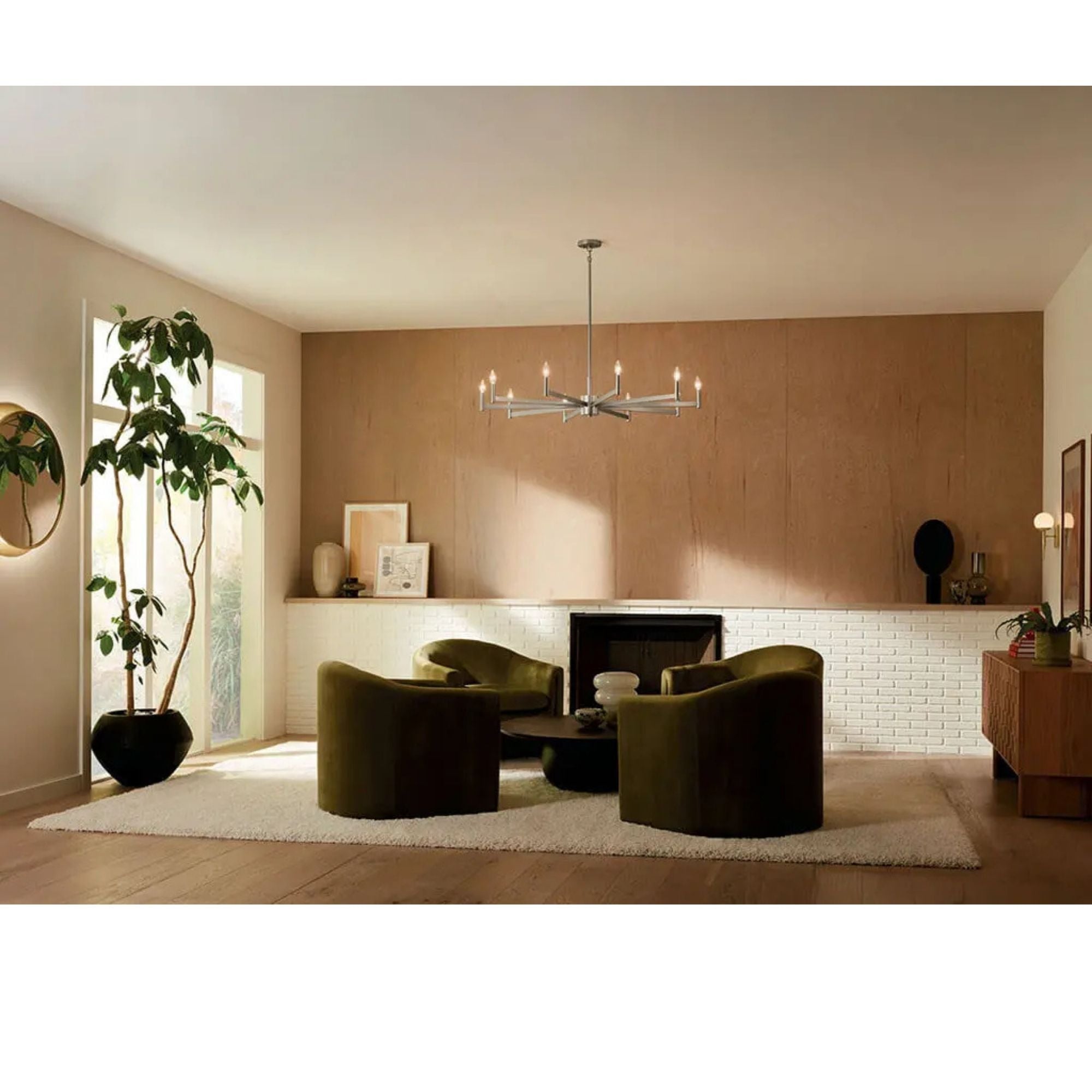 Erzo 48" 10-Light Chandelier, Satin Nickel Finish