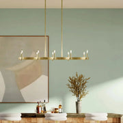 Kichler Lighting - Erzo 50" 10-Light Linear Chandelier, Natural Brass Finish | Bees Lighting