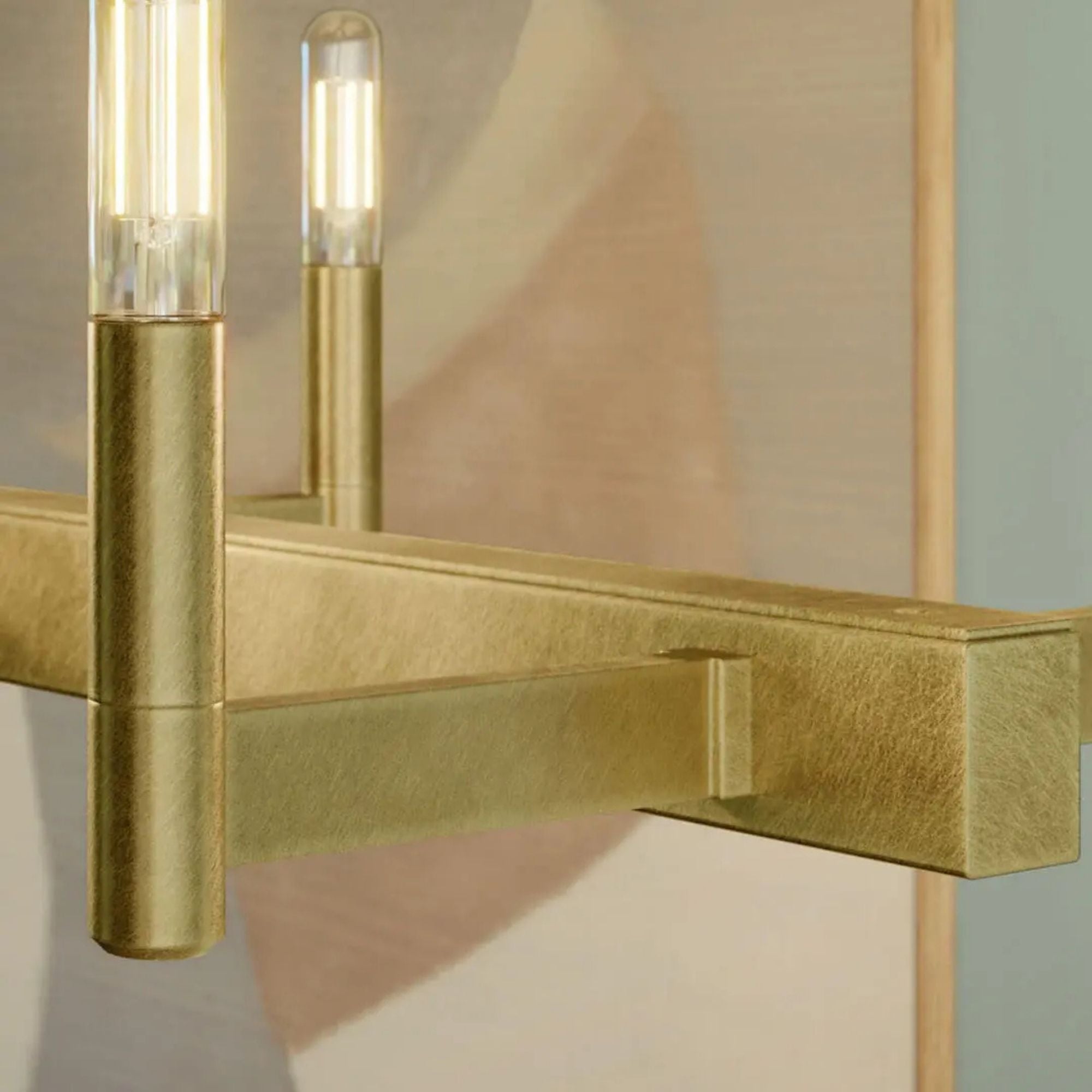Erzo 50" 10-Light Linear Chandelier, Natural Brass Finish