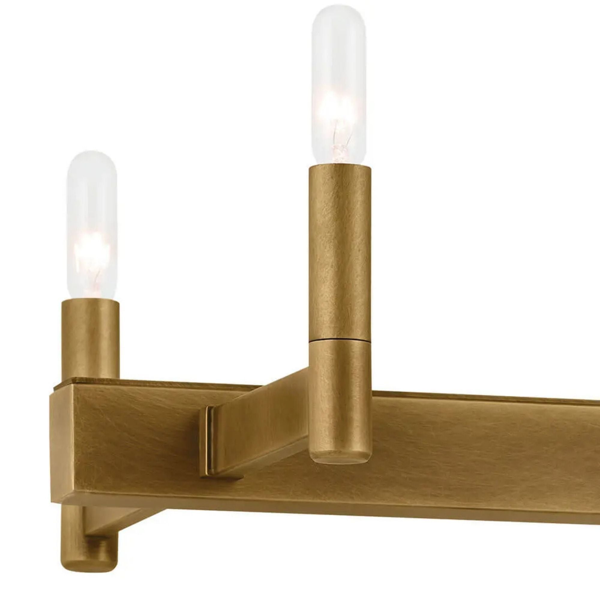 Erzo 50" 10-Light Linear Chandelier, Natural Brass Finish