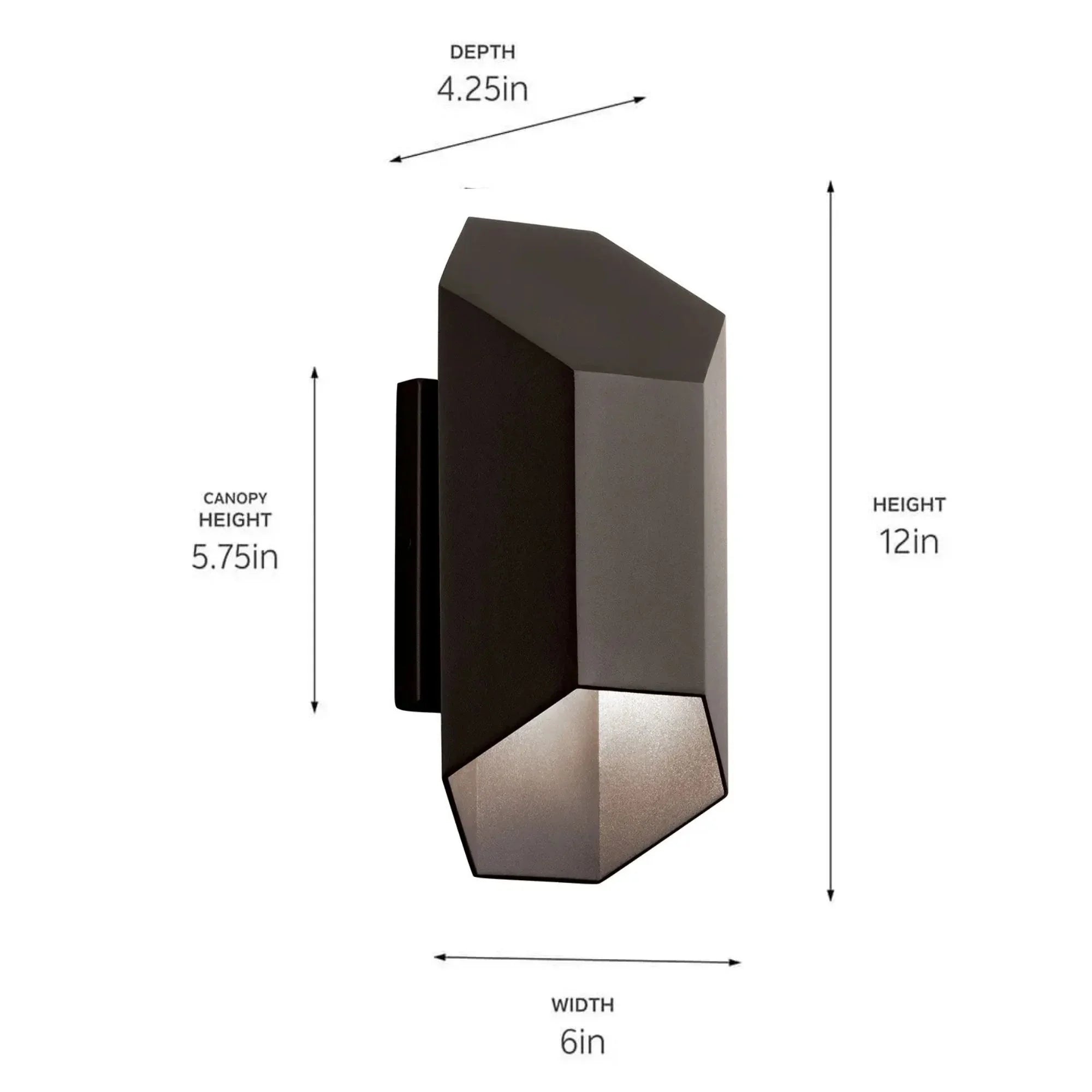 Kichler Estella 12 in. LED Outdoor Sconce, Textured Architectural Bronze