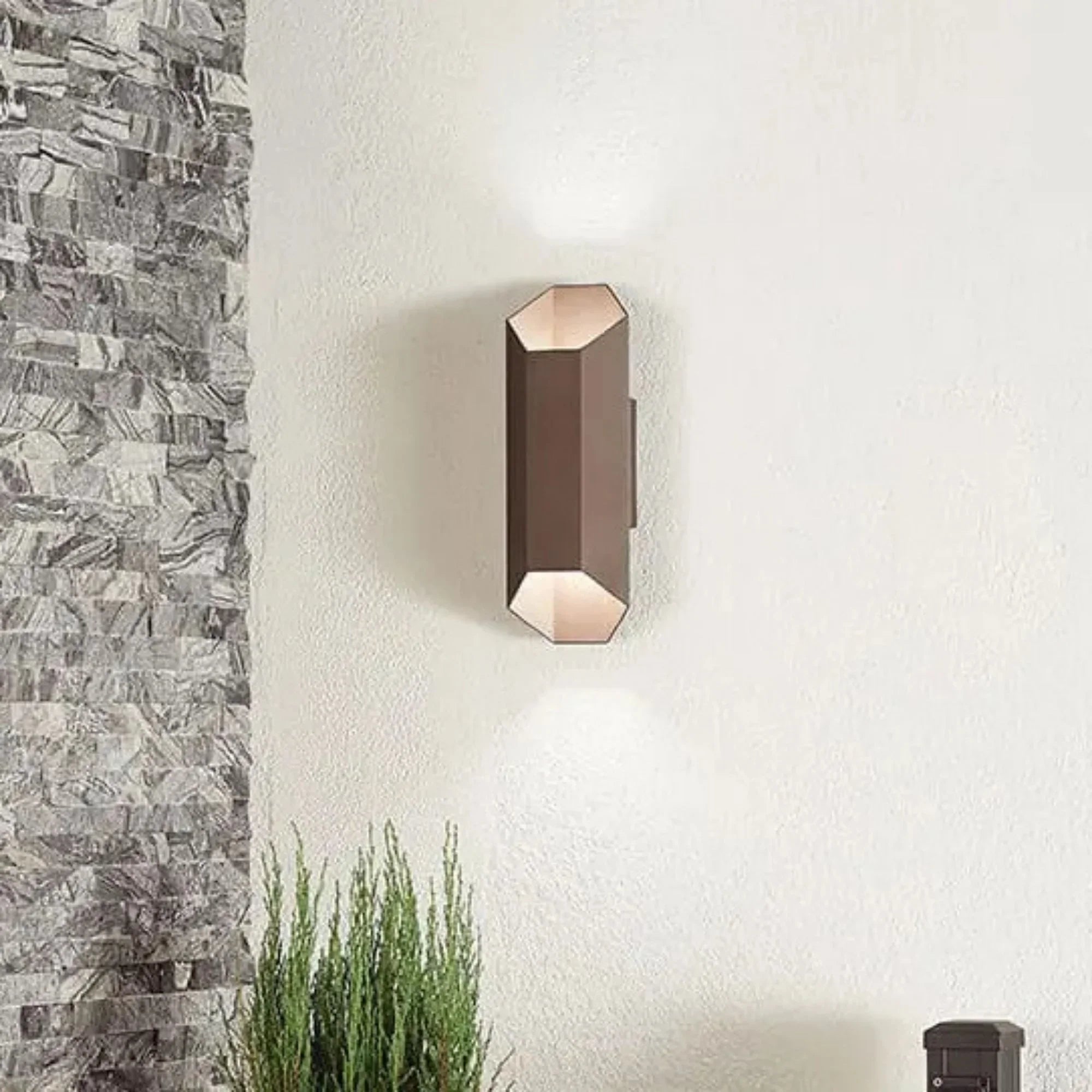 Kichler Estella 16.5 in. LED Outdoor Sconce, Textured Architectural Bronze with Clear Tempered Glass