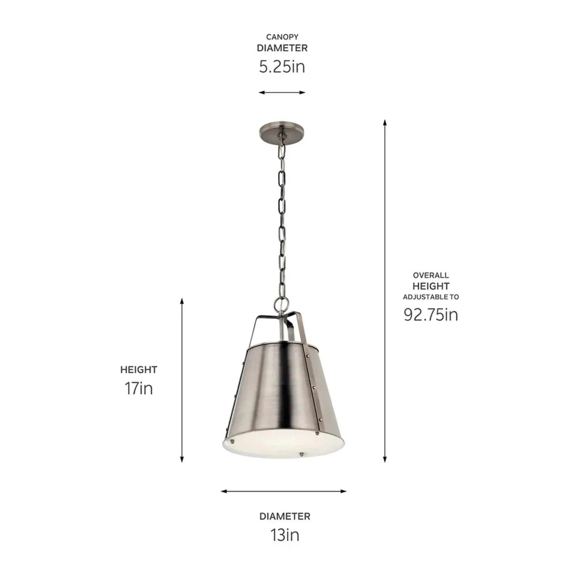 Etcher 13" Pendant, Classic Pewter Finish