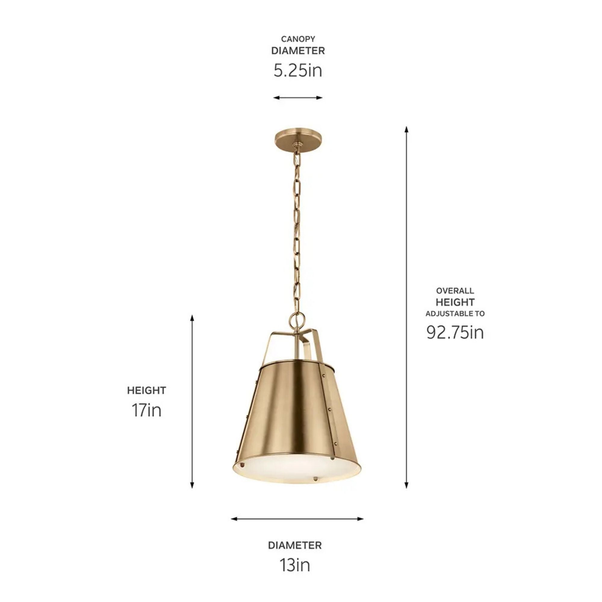 Etcher 13" Pendant, Champagne Bronze Finish