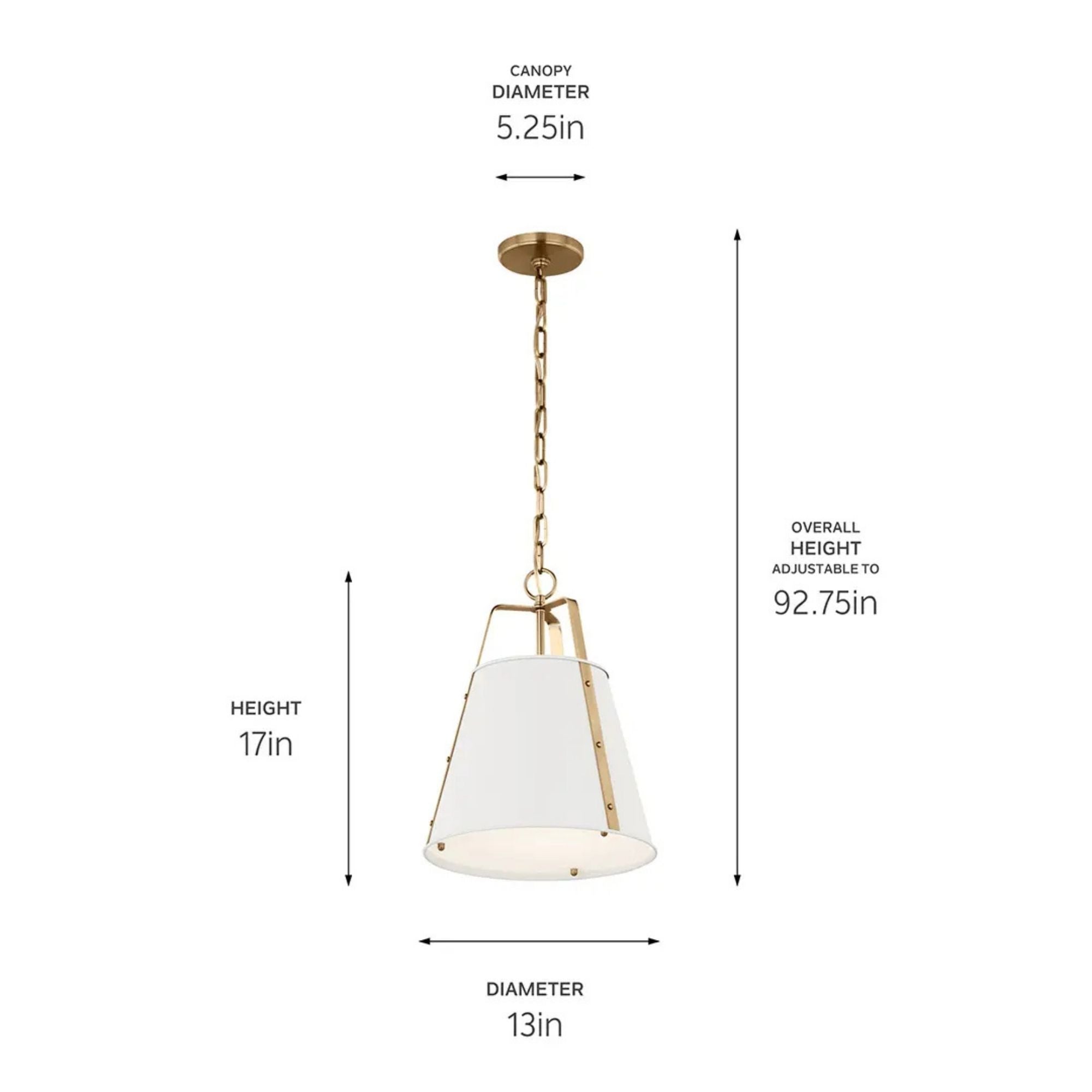 Etcher 13" Pendant, White Finish