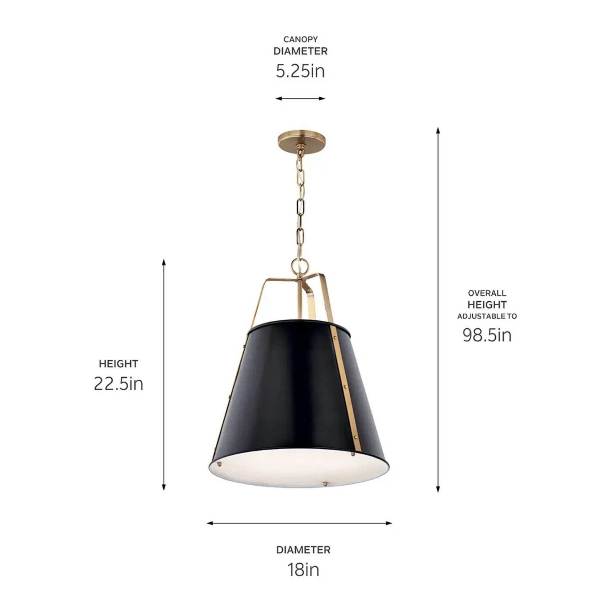 Etcher 18" 2-Light Pendant, Black Finish