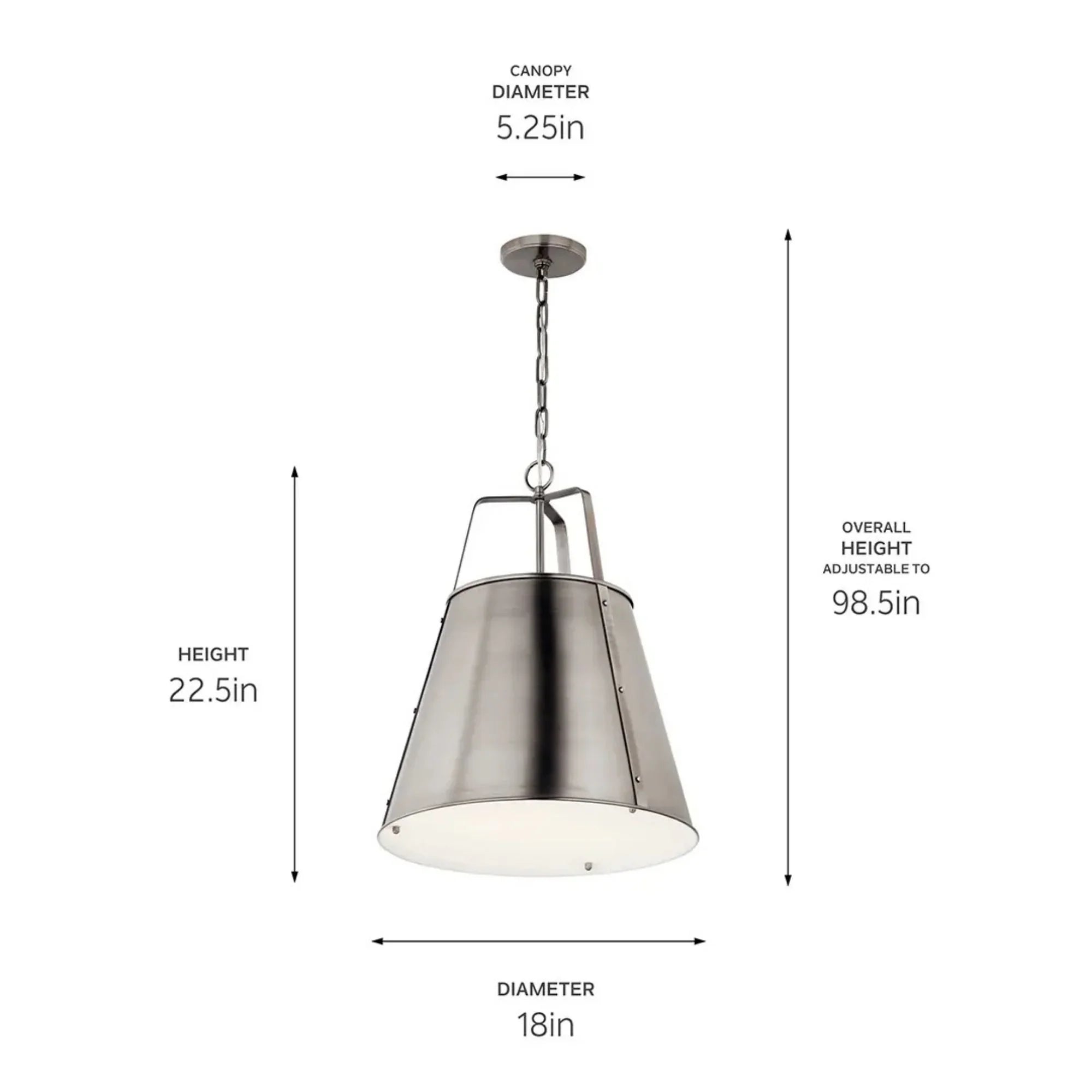 Etcher 18" 2-Light Pendant, Classic Pewter Finish