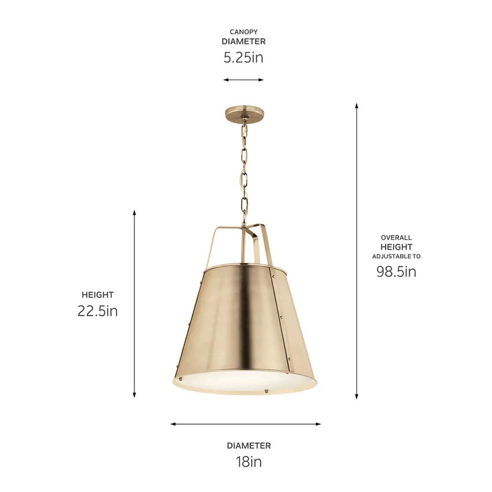 Etcher 18" 2-Light Pendant, Champagne Bronze Finish