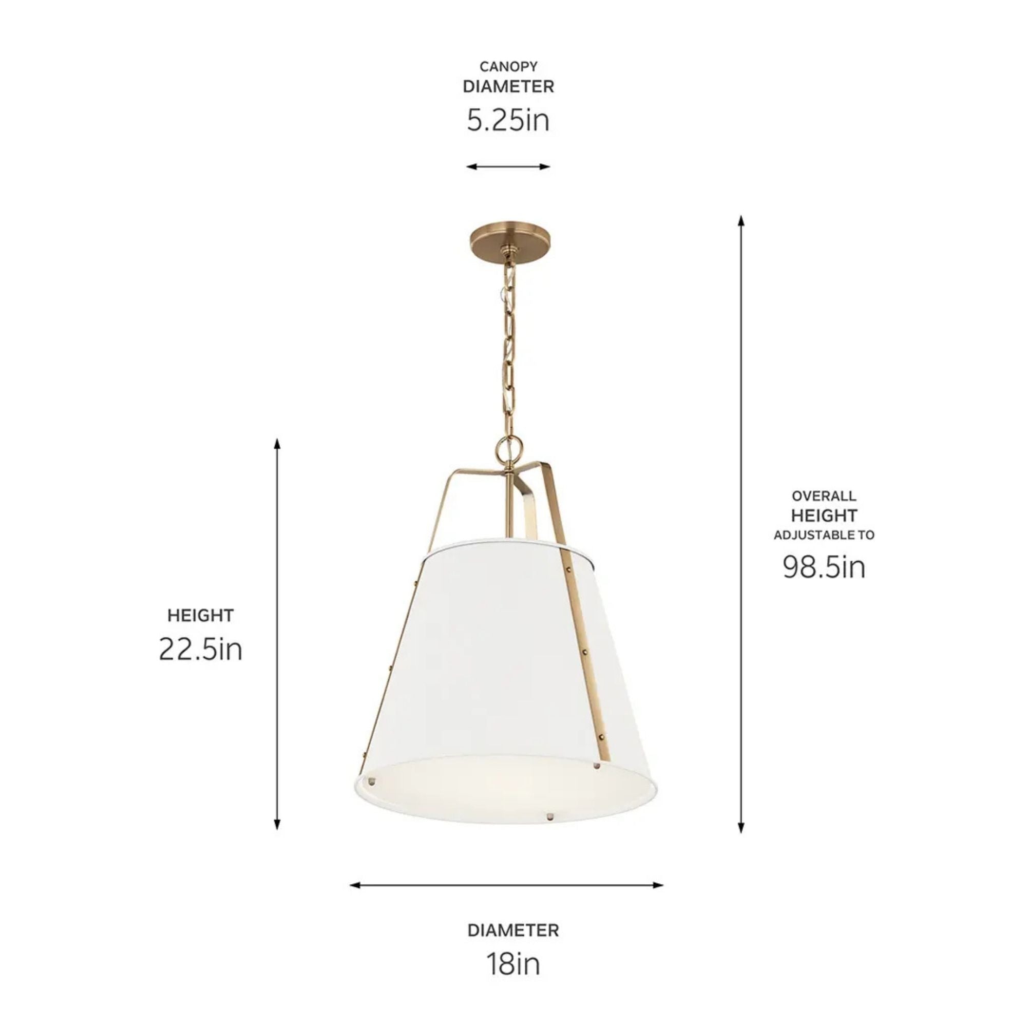 Etcher 18" 2-Light Pendant, White Finish