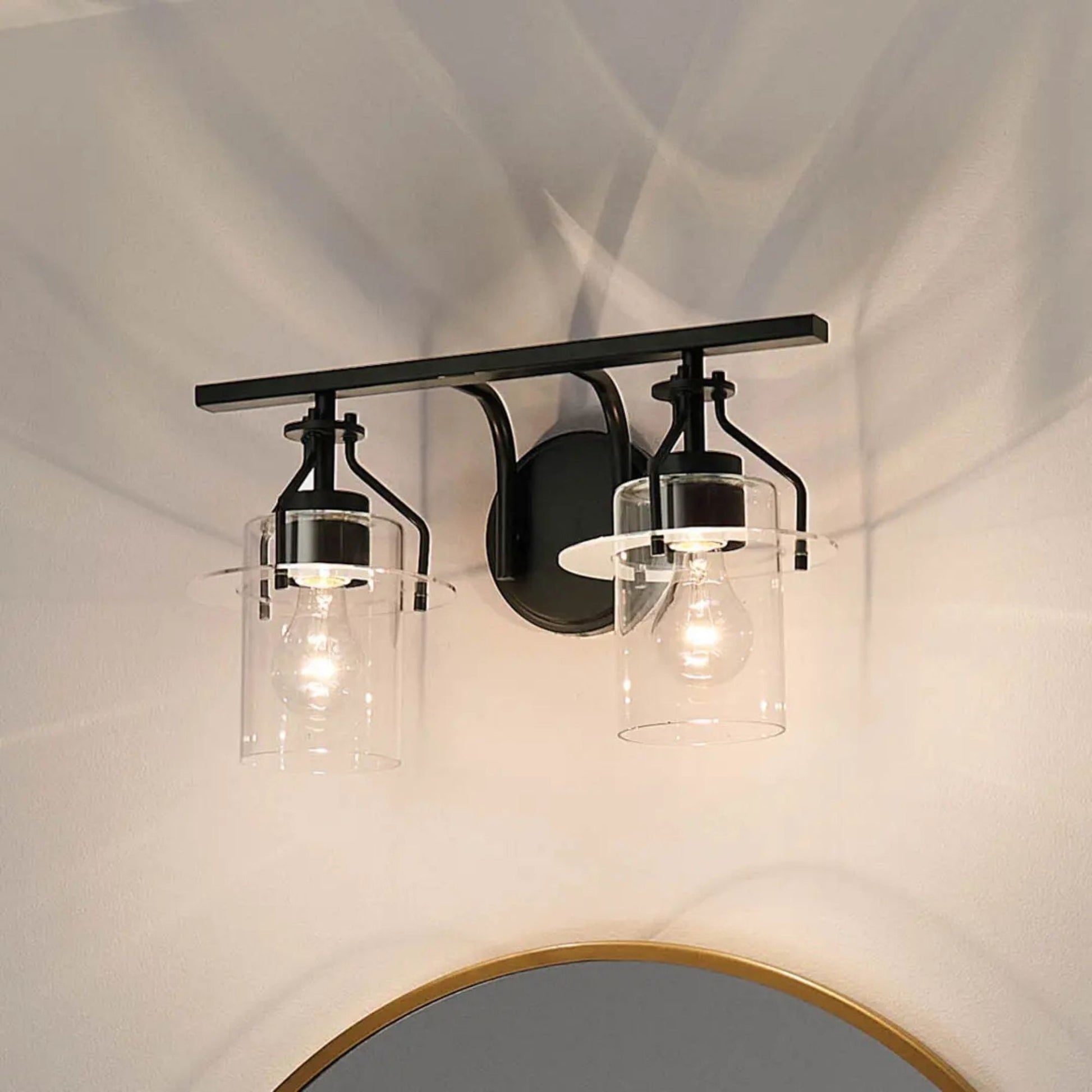 Kichler Lighting - Everett 16" 2-Light Bath Vanity Light, Black Finish | Bees Lighting