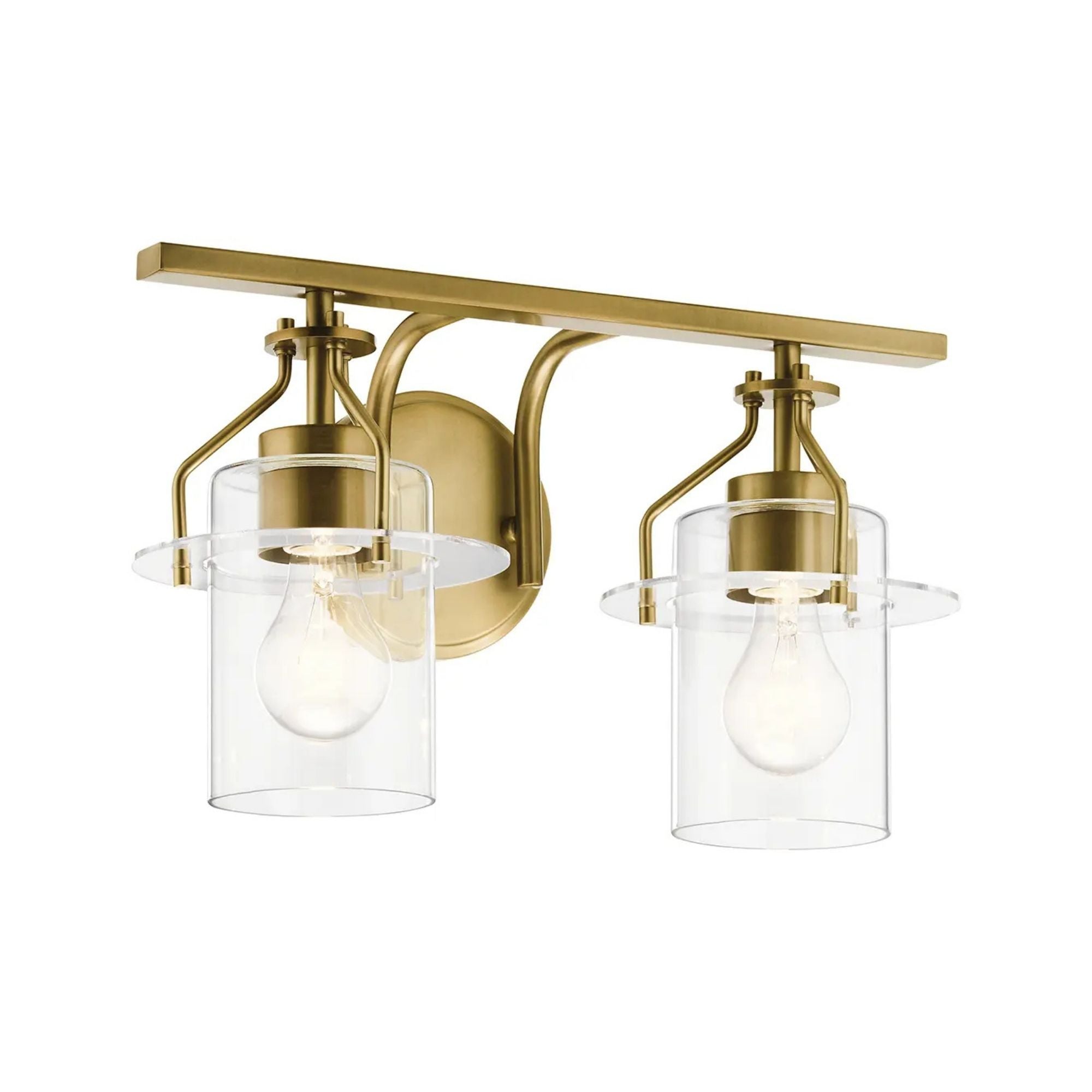 Everett 16" 2-Light Bath Vanity Light, Brushed Brass Finish