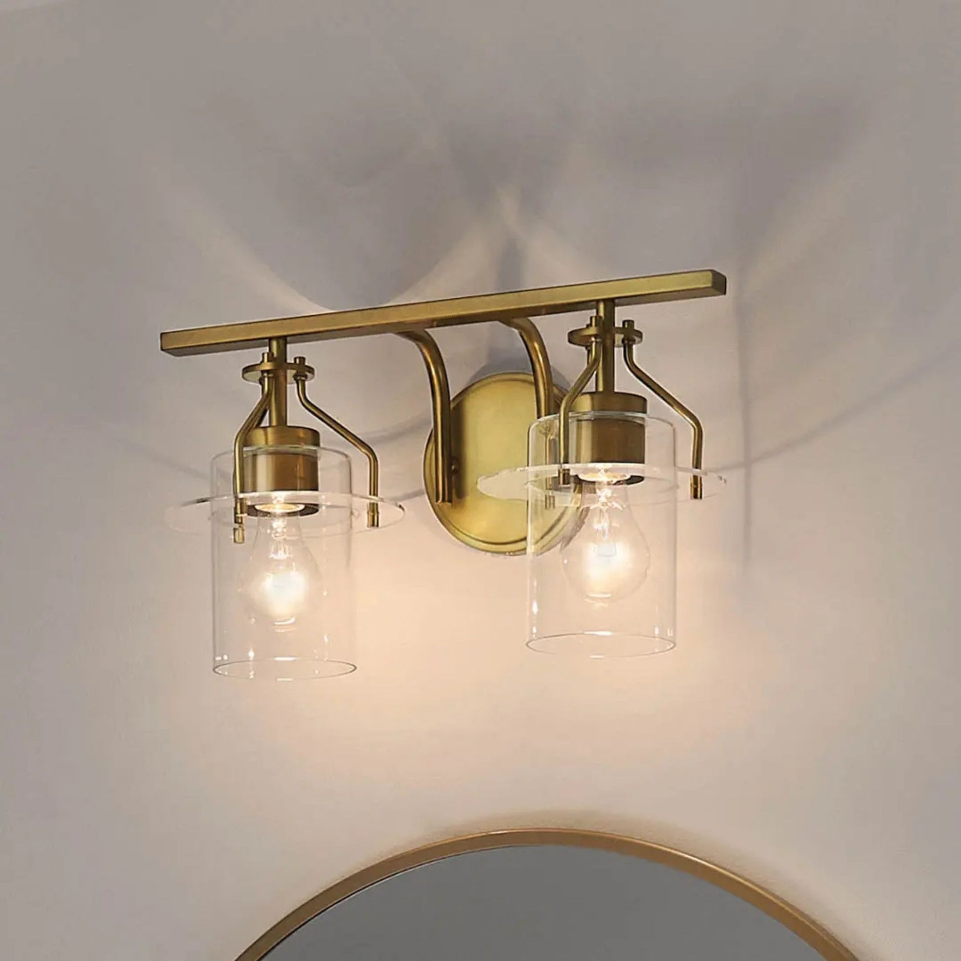 Kichler Lighting - Everett 16" 2-Light Bath Vanity Light, Brushed Brass Finish | Bees Lighting