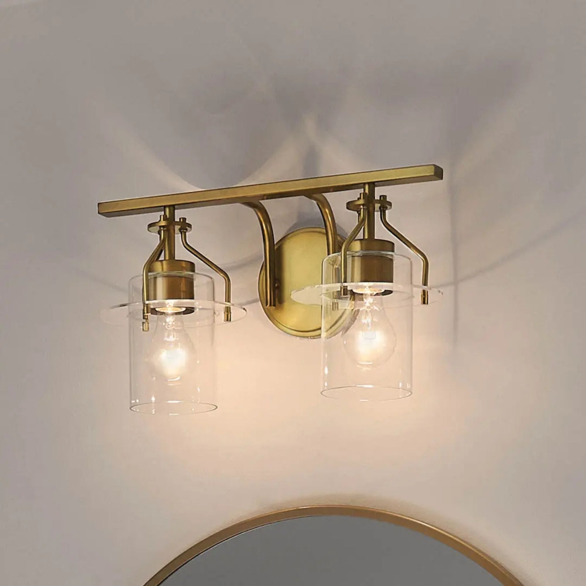 Kichler Lighting - Everett 16" 2-Light Bath Vanity Light, Brushed Brass Finish | Bees Lighting