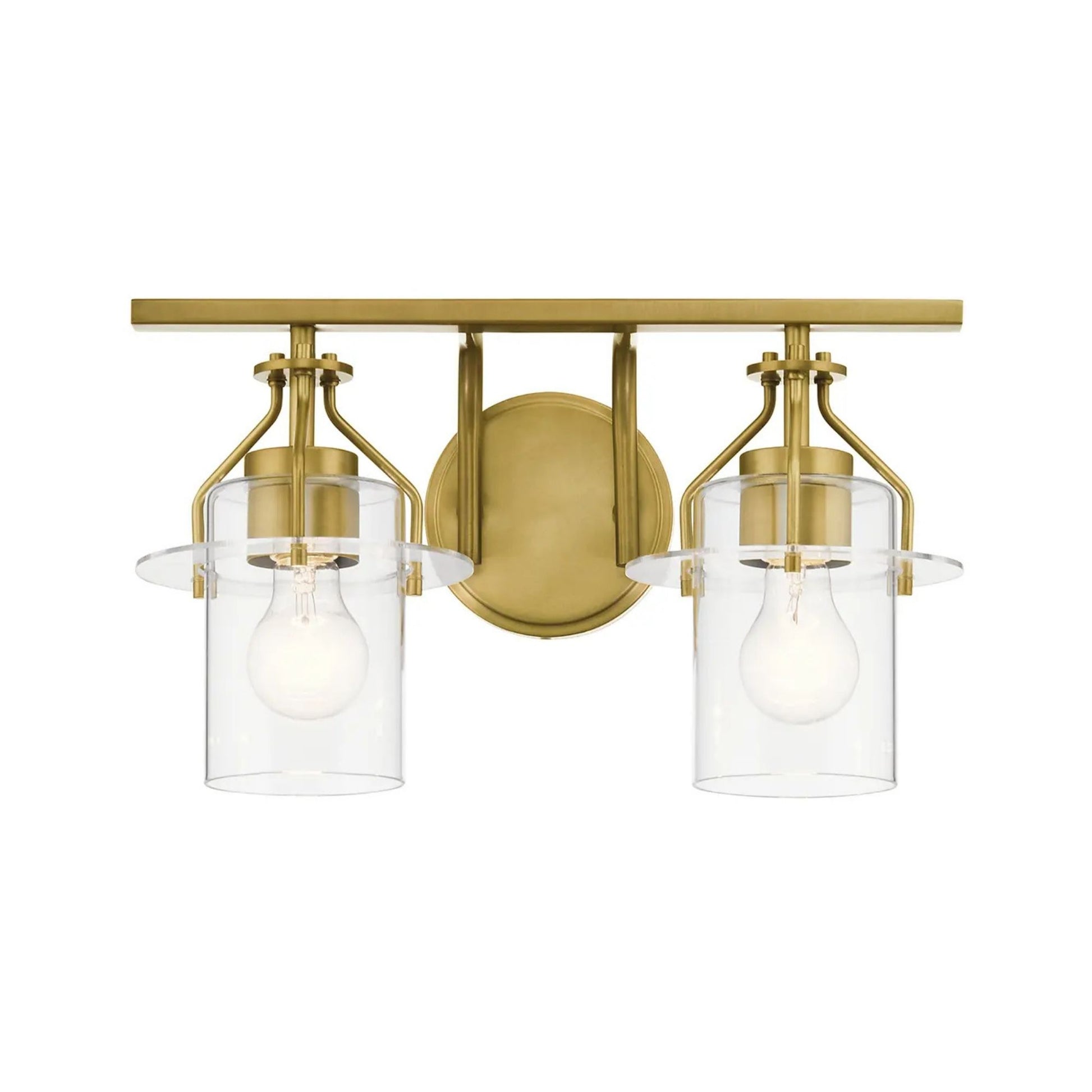 Kichler Lighting - Everett 16" 2-Light Bath Vanity Light, Brushed Brass Finish | Bees Lighting