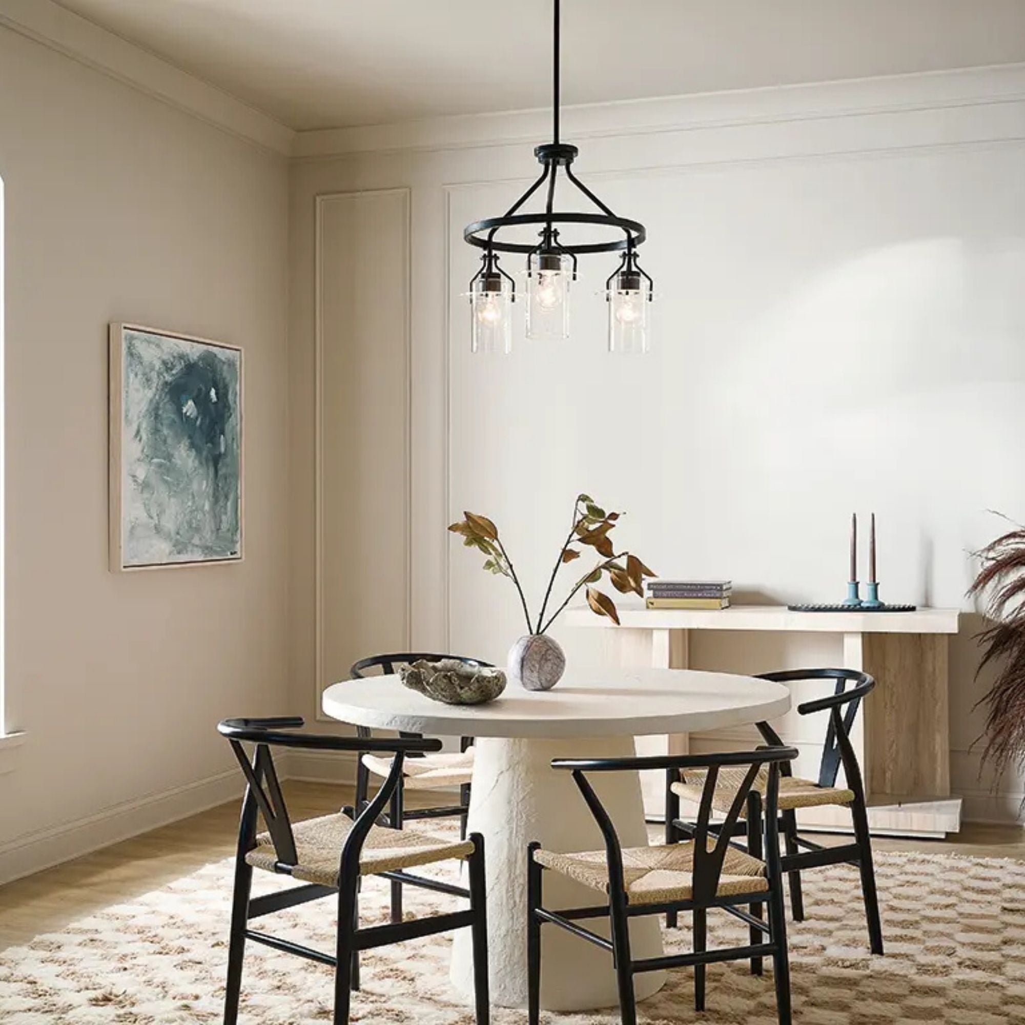 Kichler Lighting - Everett 23" 3-Light Chandelier, Black Finish | Bees Lighting