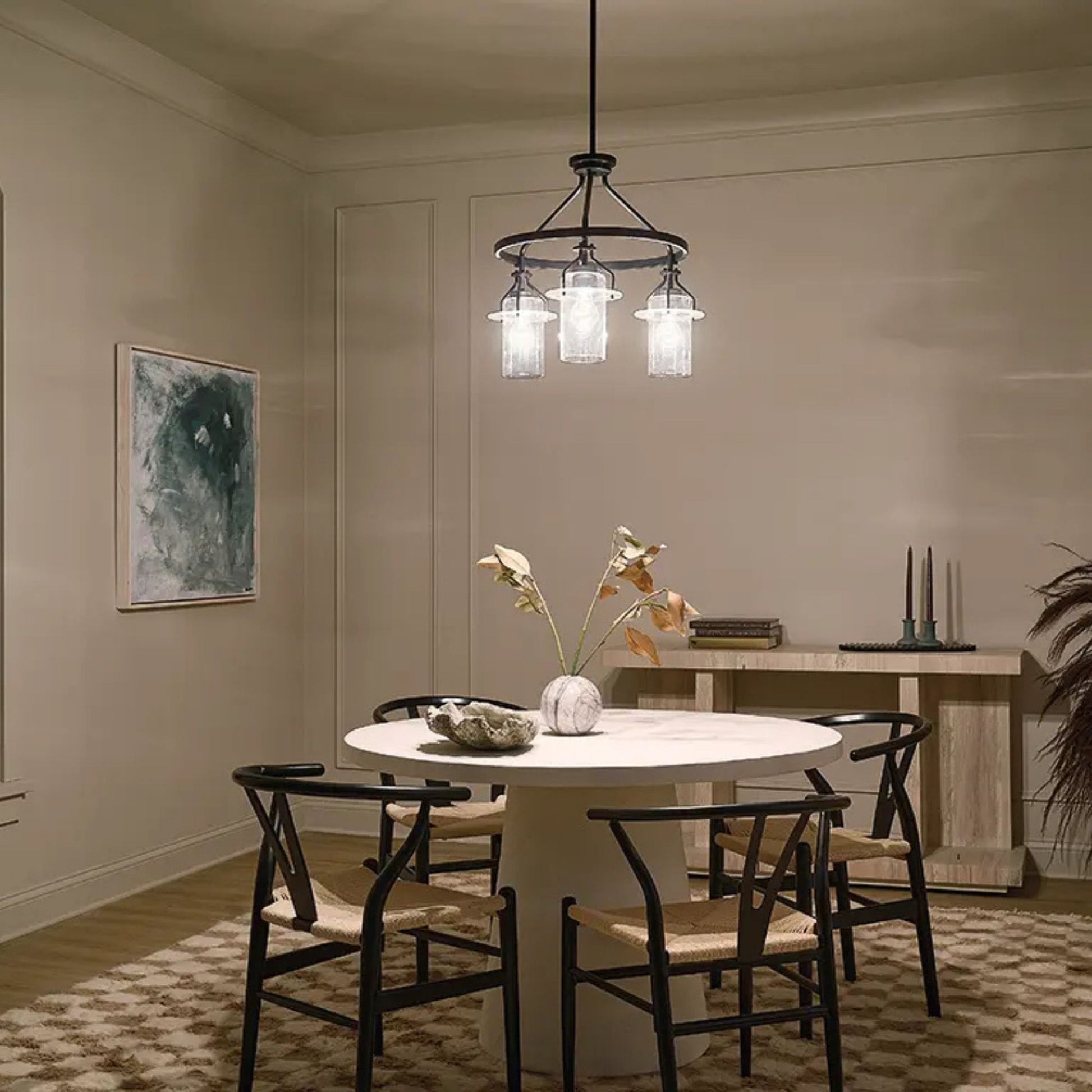 Kichler Lighting - Everett 23" 3-Light Chandelier, Black Finish | Bees Lighting