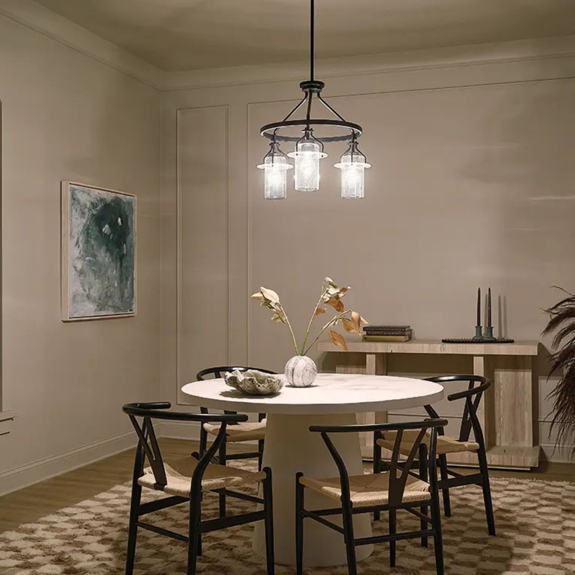 Kichler Lighting - Everett 23" 3-Light Chandelier, Black Finish | Bees Lighting