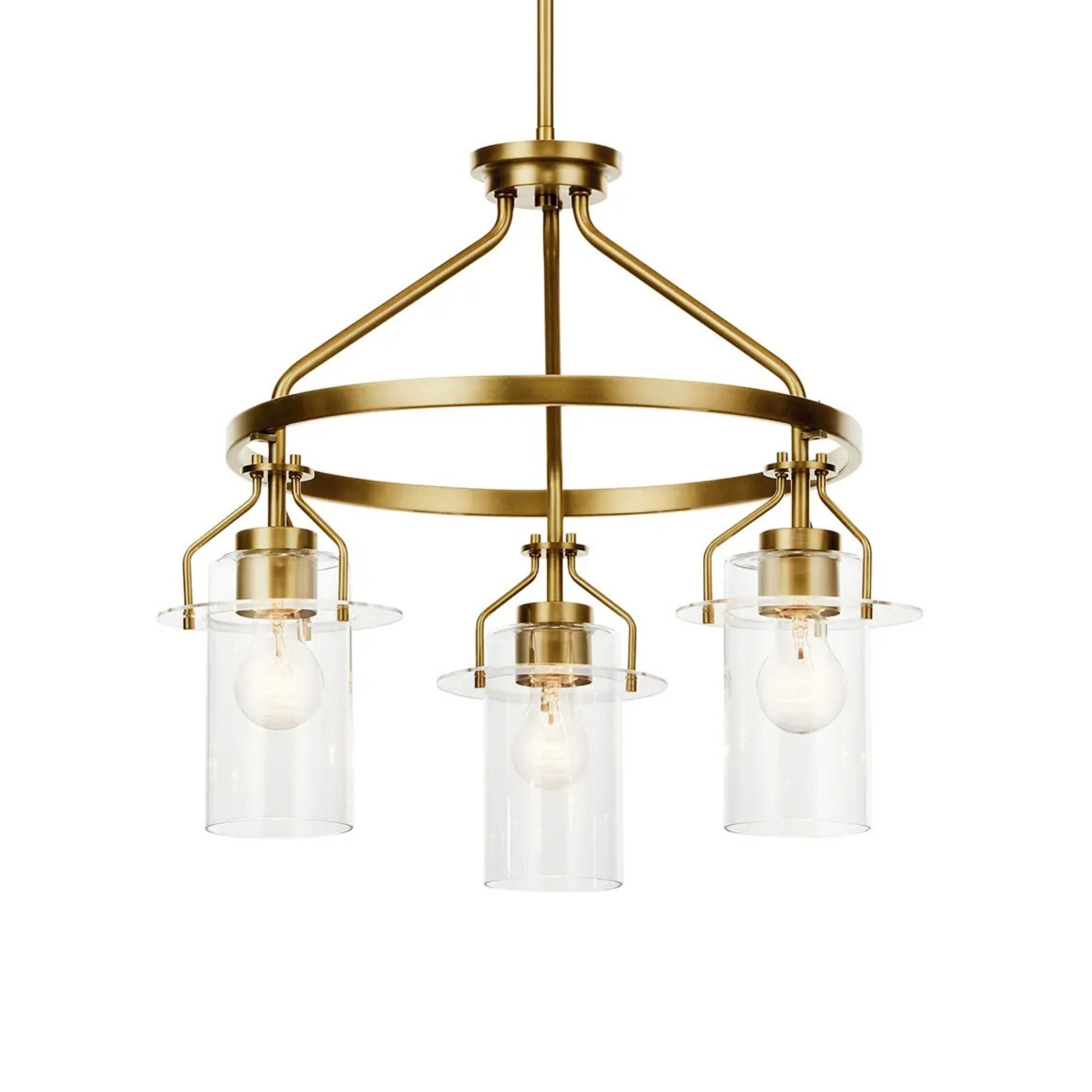 Everett 23" 3-Light Chandelier, Brushed Brass Finish